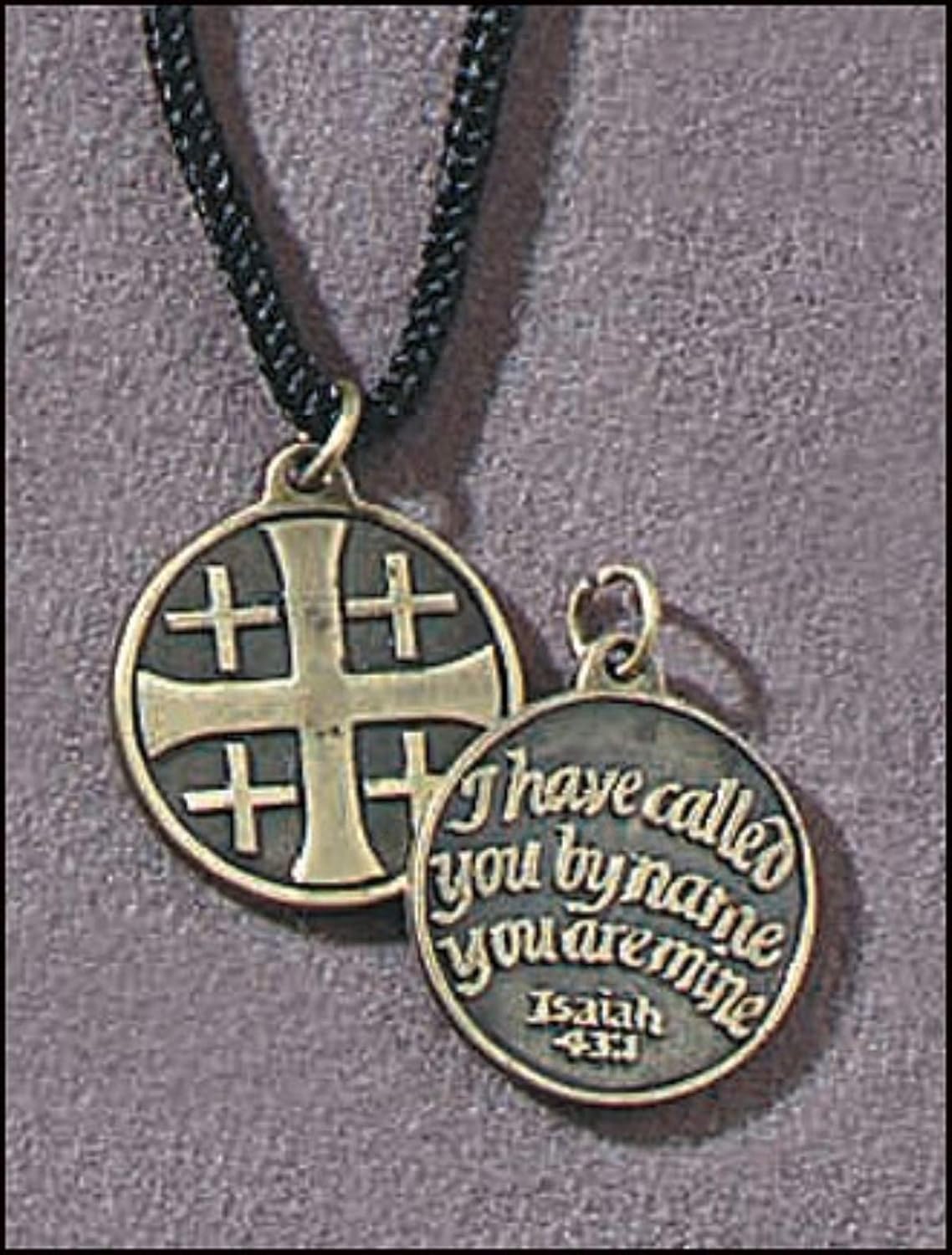 Needzo I Have Called You by Name RCIA Pendant Jerusalem Cross Necklace, 1 1/4 Inch - Image 3