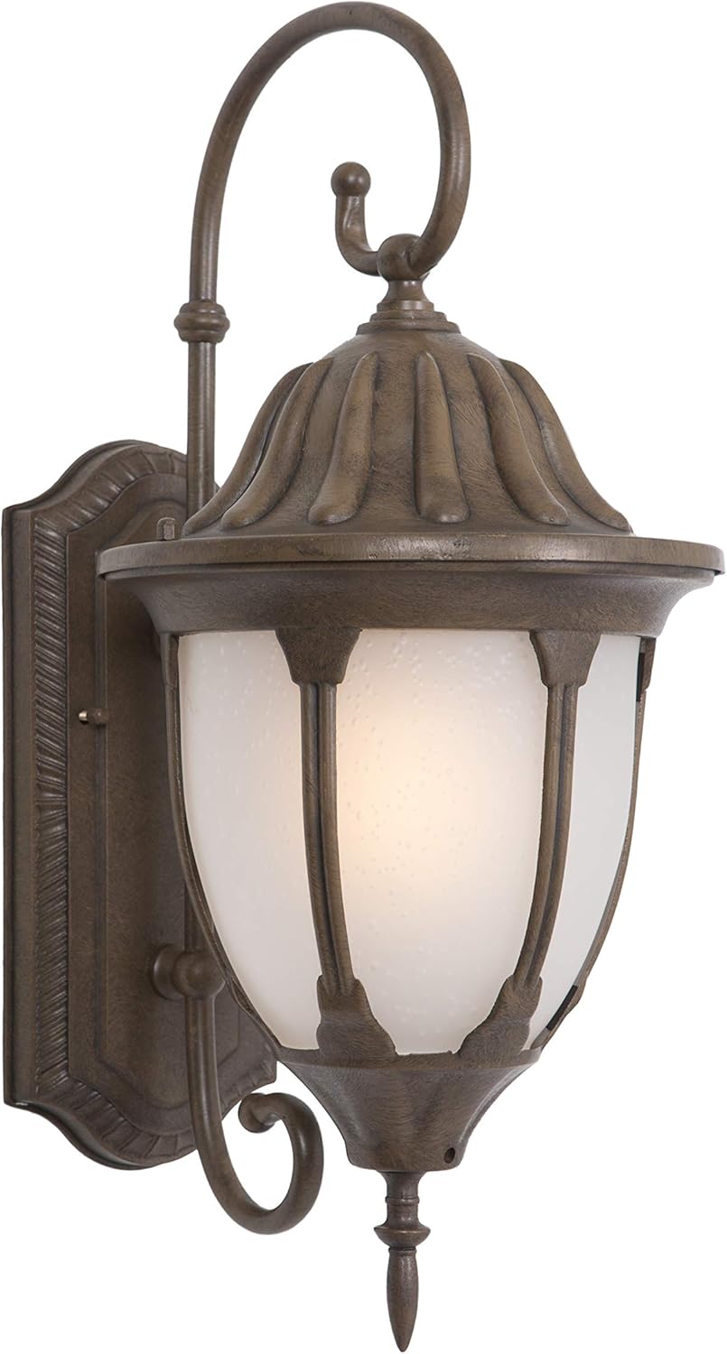 Yosemite Home Decor FL5335BR Merili 9.5-Inch One-Light Fluorescent Exterior Sconce, Brown