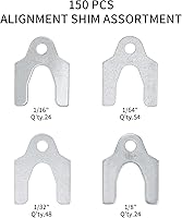 Vista 2 de Juego surtido de 150 piezas de cuñas de alineación automática, espaciadores de alineación de automóvil, 1/16" 1/64" 1/32" 1/8