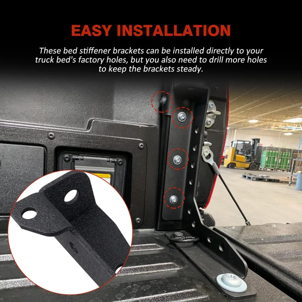 Tacoma Bed Channel Stiffener Rear Bed Channel Support Bracket Compatible with 2005-2023 Toyota Tacoma