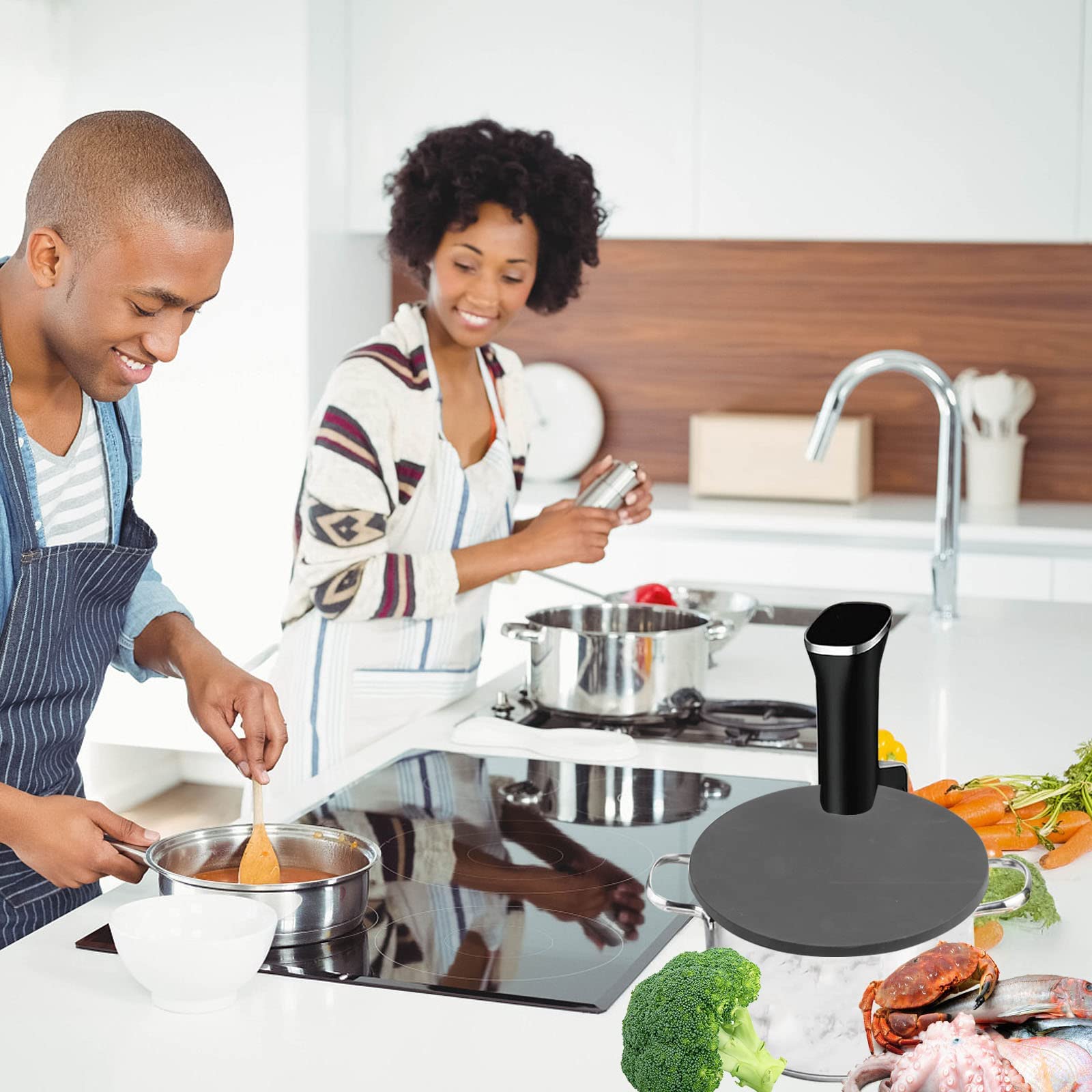 Sous and Vide Lid Cooking Sous and Vide Cooker Fits Up to 10.5" Pot, Prevent Water Evaporation and Retain Flavor for Stock (Grey) - Image 4
