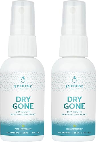 EVEREST ORAL CARE Spray hidratante natural de boca seca Hidratante de garganta seca Alivio de la boca de algodón con extractos de hierbas (2 onzas