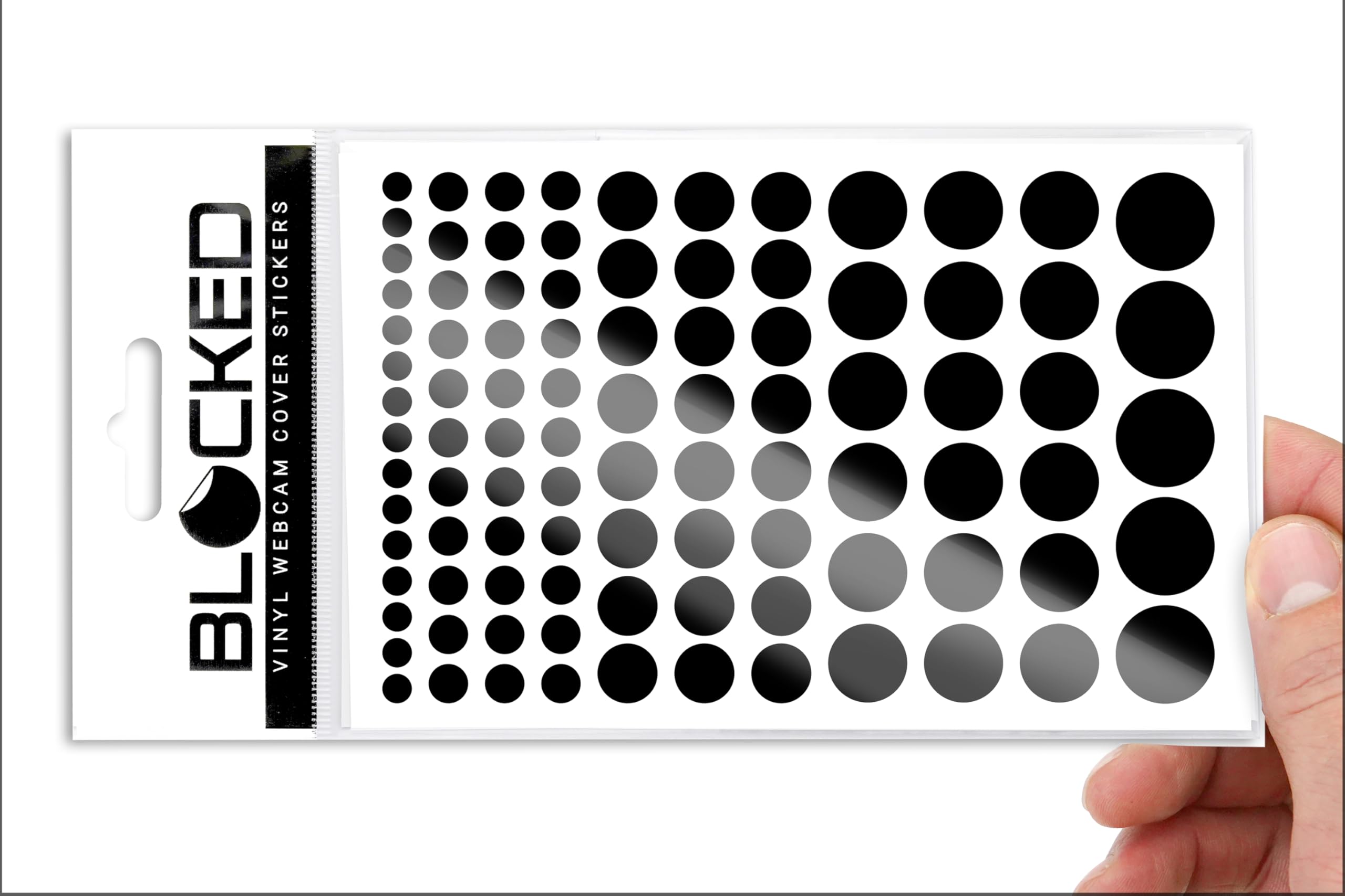 The Original Vinyl Webcam Cover Stickers | Restickable &amp; Stackable Privacy Covers | for All Camera-endable Devices | 5-Sizes | 95 Black (Ultra Glossy)