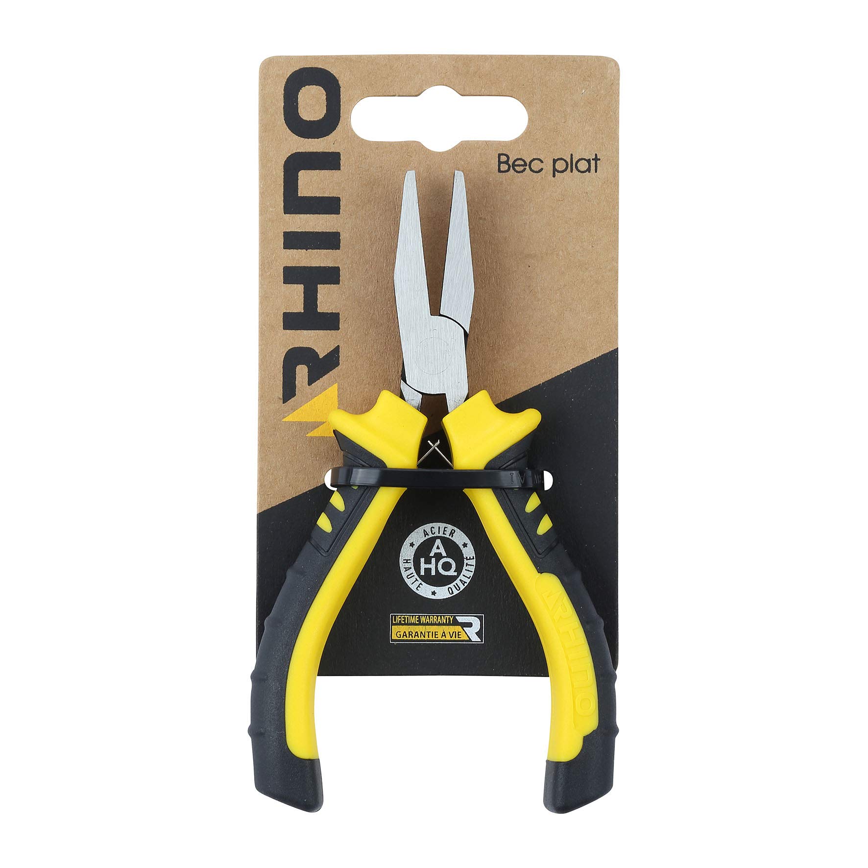 Pince Bec Plat Rhino 160mm - Acier Haute Qualité - Manche Bi-Matière Ergonomique - Garantie à Vie