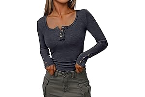 Y2K Henley Ribbed Knit Top: The Epitome of Retro Chic