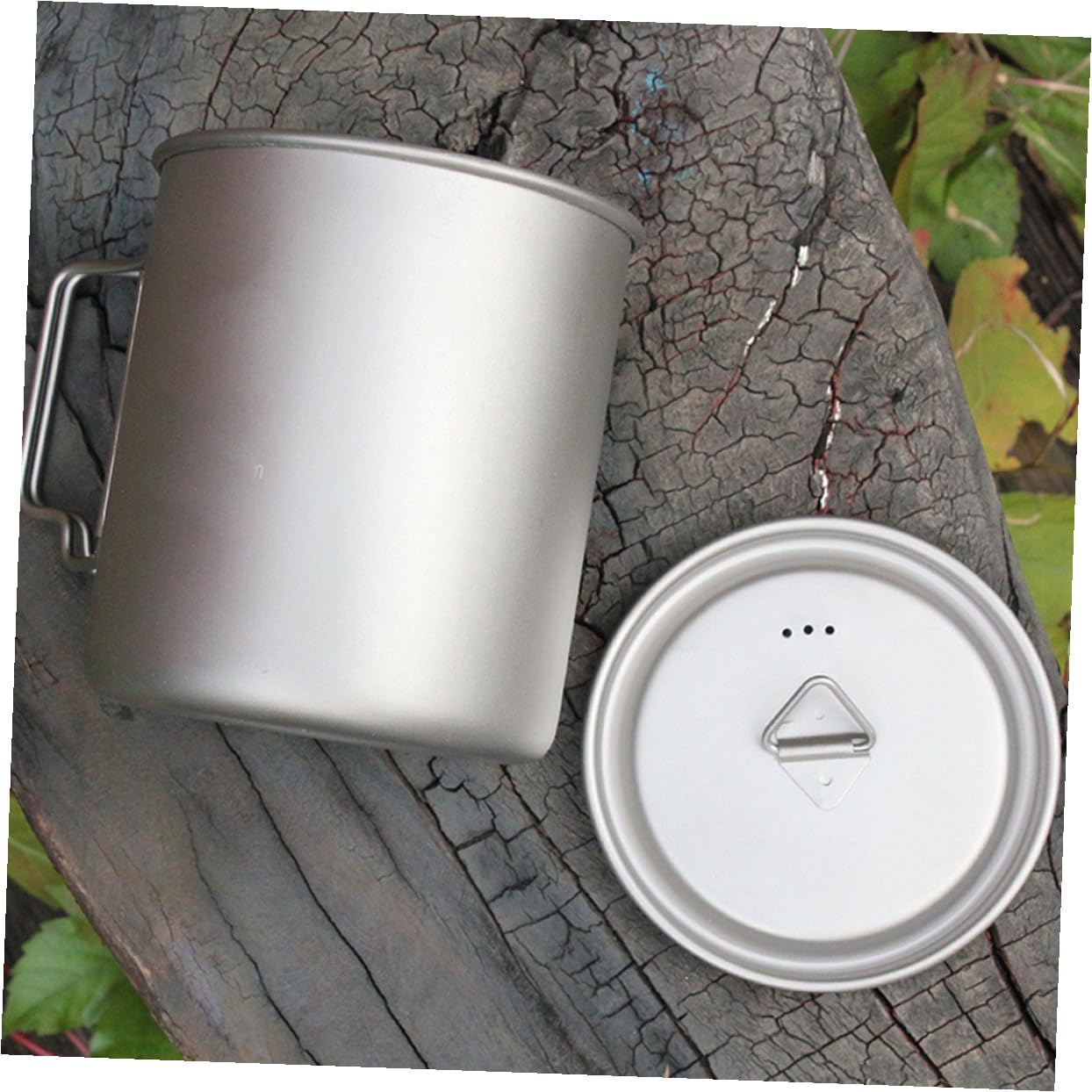 Tasse de Camping Pliable 750ml en Titane avec Couvercle