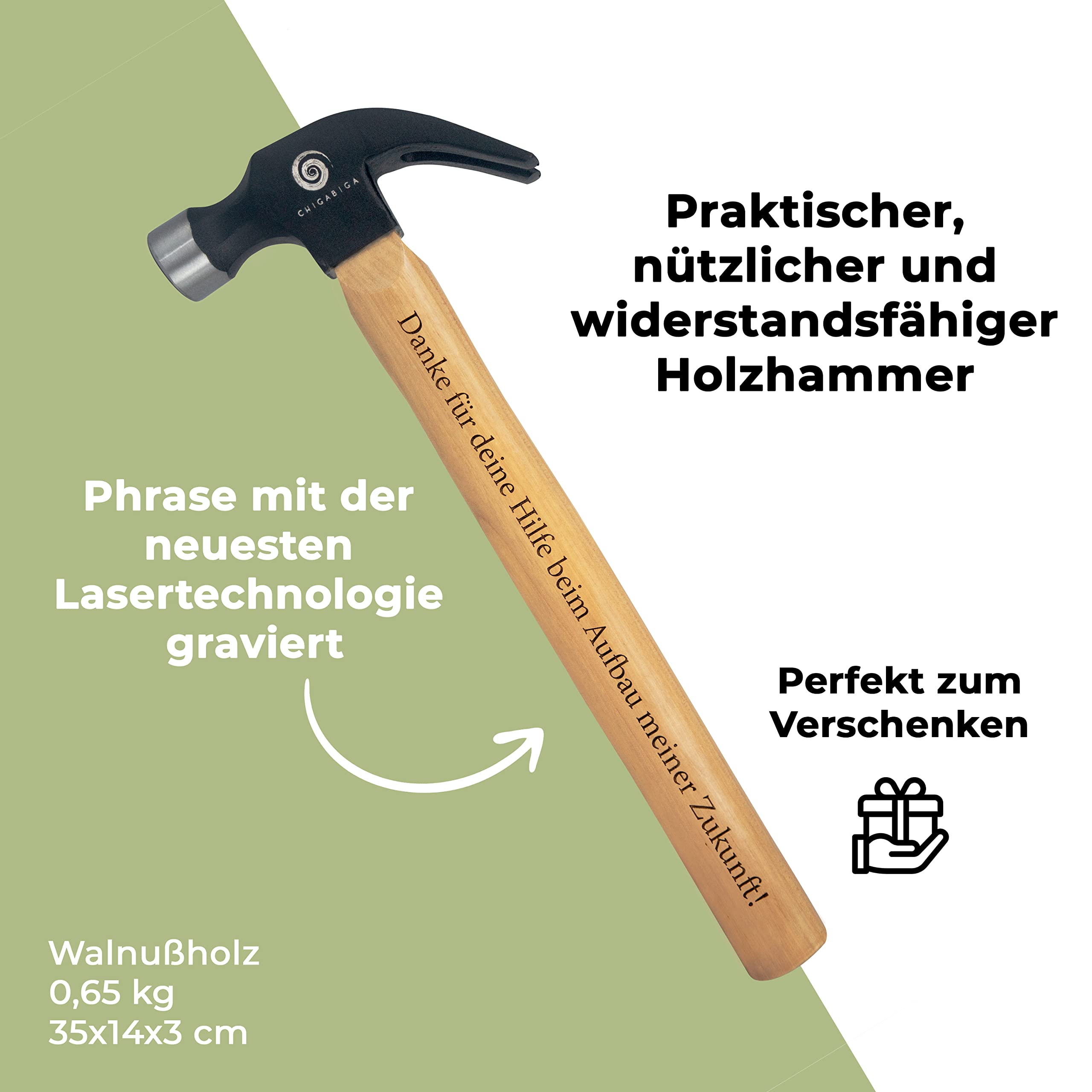 Personalisierter Hammer mit Gravur | Geschenk für Papa, Opa, Mama | Vatertag, Geburtstag | Männer Geschenke, Hammer Personalisiert, Danke Papa