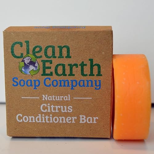 Miniatura 1 de Clean Earth - Barra de acondicionador sólido cítrico rica en humedad, acondicionador natural que añade rebote y brillo, vegano, ecológico, sin
