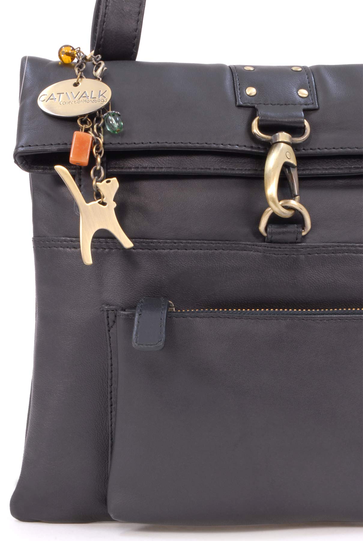 Catwalk Collection Handbags - Borsa a Tracolla Piccola in Pelle - Borsa Messenger Donna - Borsetta con Tracolla Regolabile - Dispatch