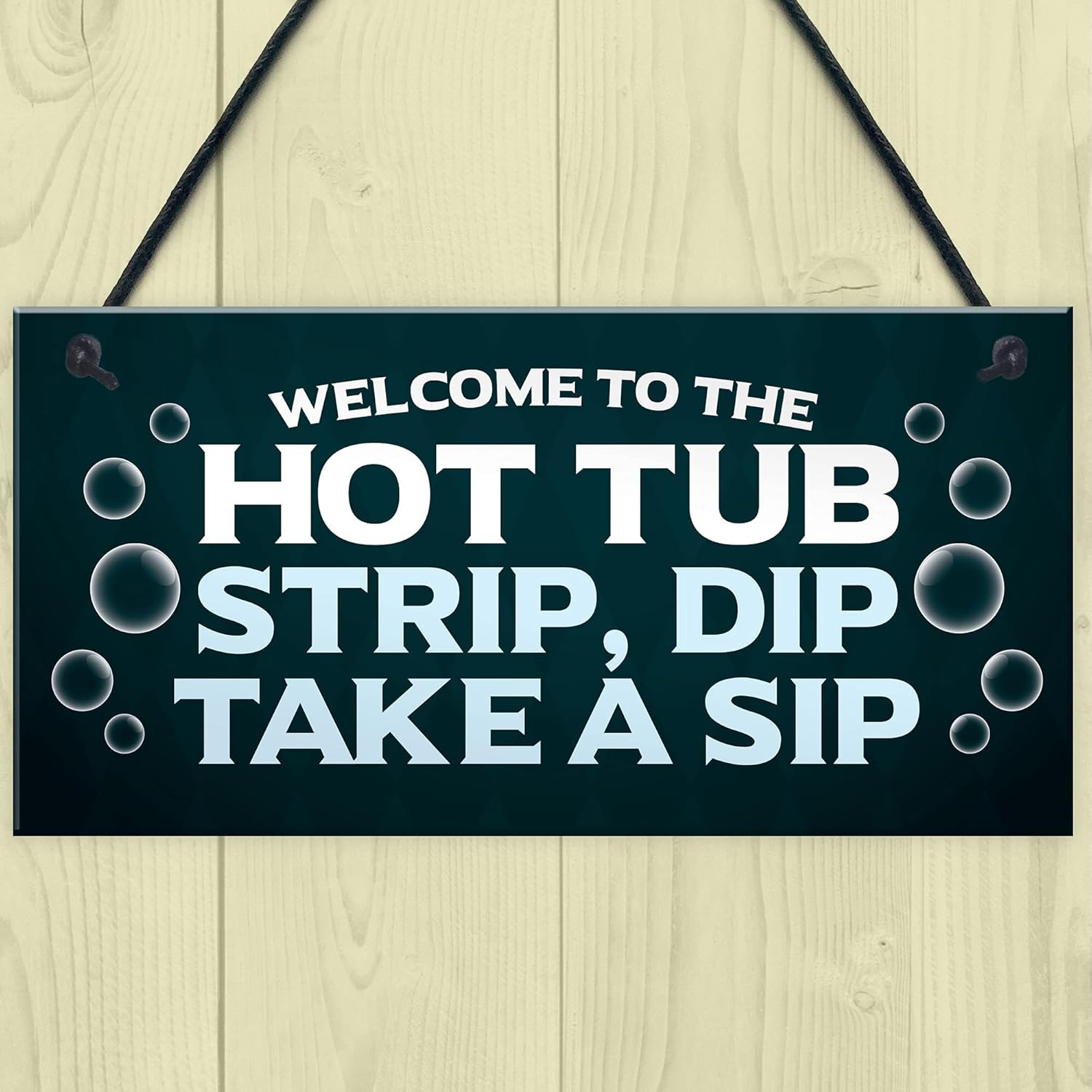 RED OCEAN Welcome To The Hot Tub Sign Hanging Garden Plaque Quirky Hot Tub Accessories