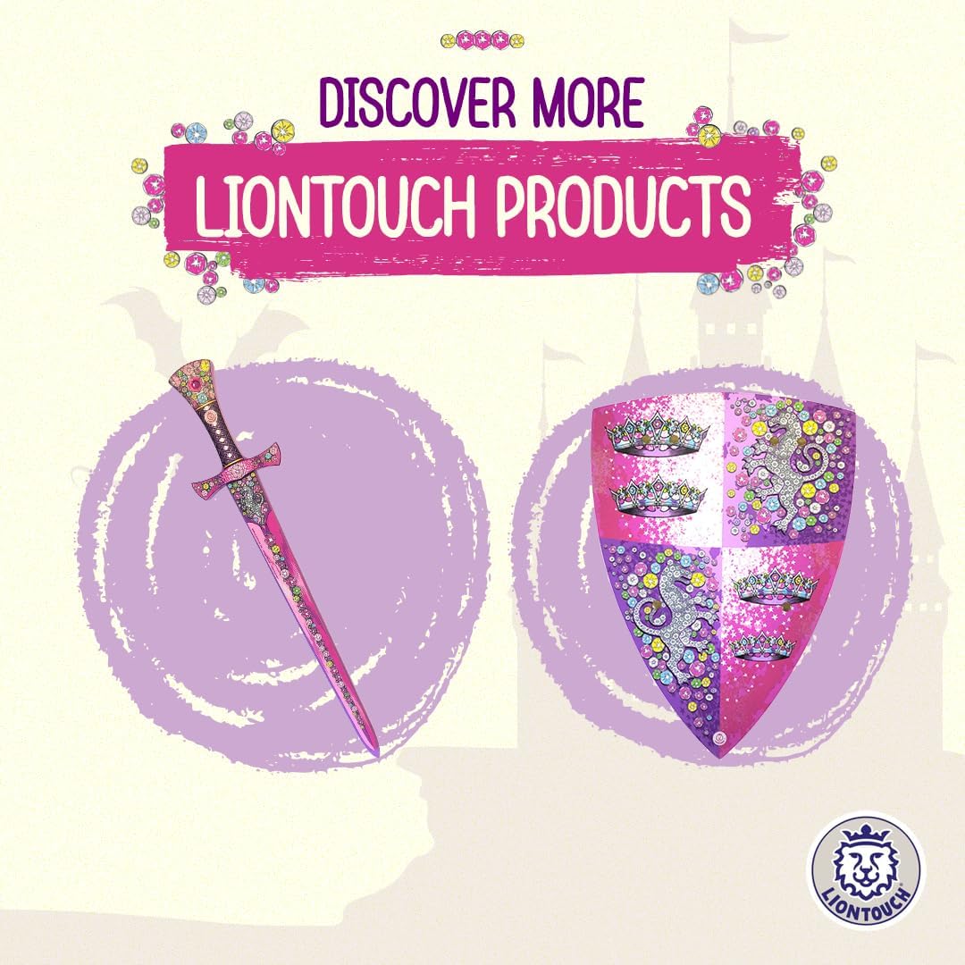 Liontouch - Crystal Princess Cape for Girls | Age 3-8 Years - One Size Fits All | Royal Cloak in Pink & Silver | Pretend Play Accessory for Dress Up, Costumes & Fancy Dresses for Kids