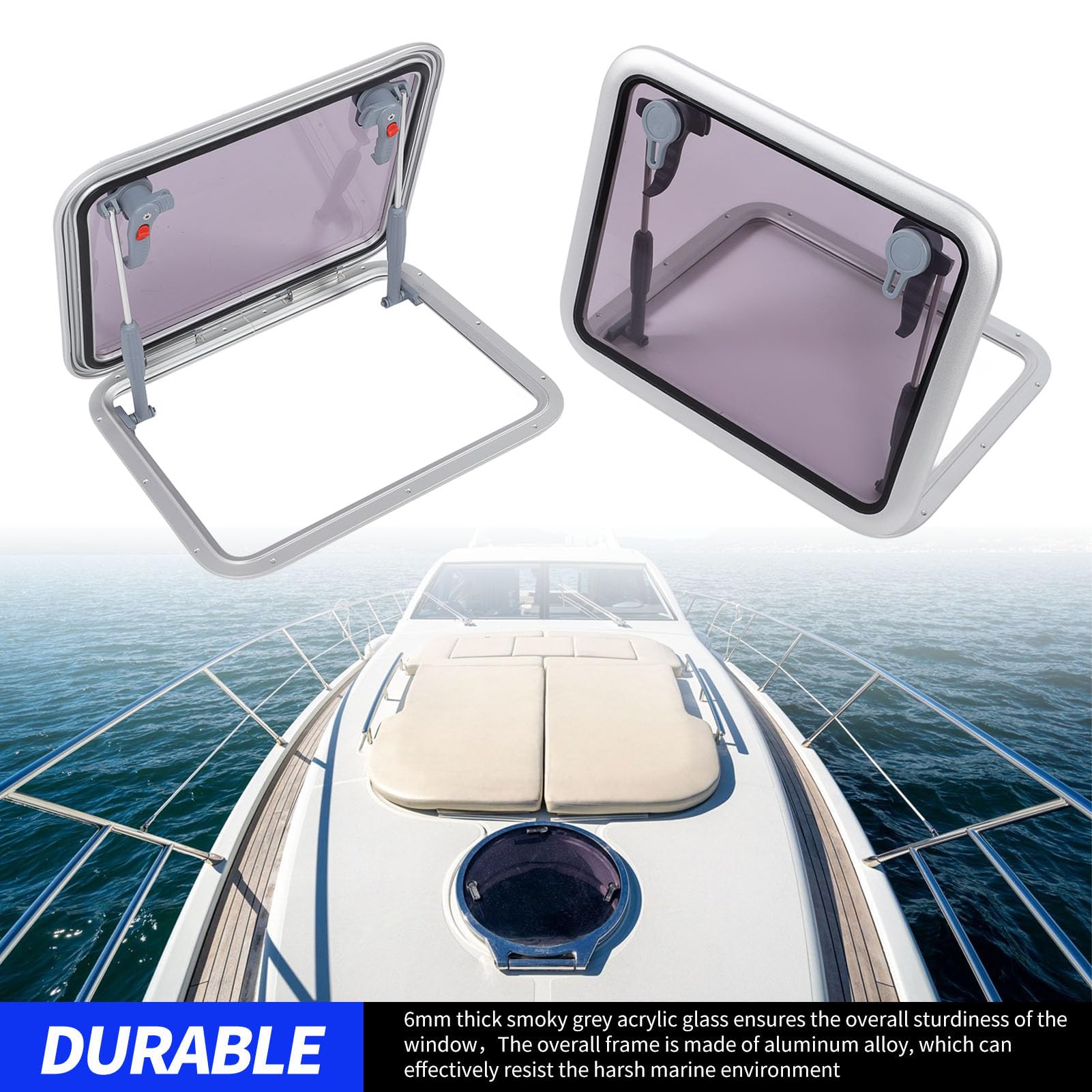 FutureHight Bullaugen 21,5 Cm - Runde Kunststoffluken Für Boote & Wohnmobile