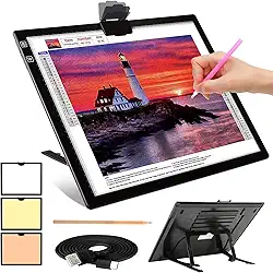 KEIWRLIGHT Caixa De Luz A3 Para Traçado - Quadro Recarregável 3 Cores, 6 Níveis Brilho, Mesa Traçado, Suporte Ajustável, Pintura Diamante, Tatuagem, Desenho Crianças E Adultos