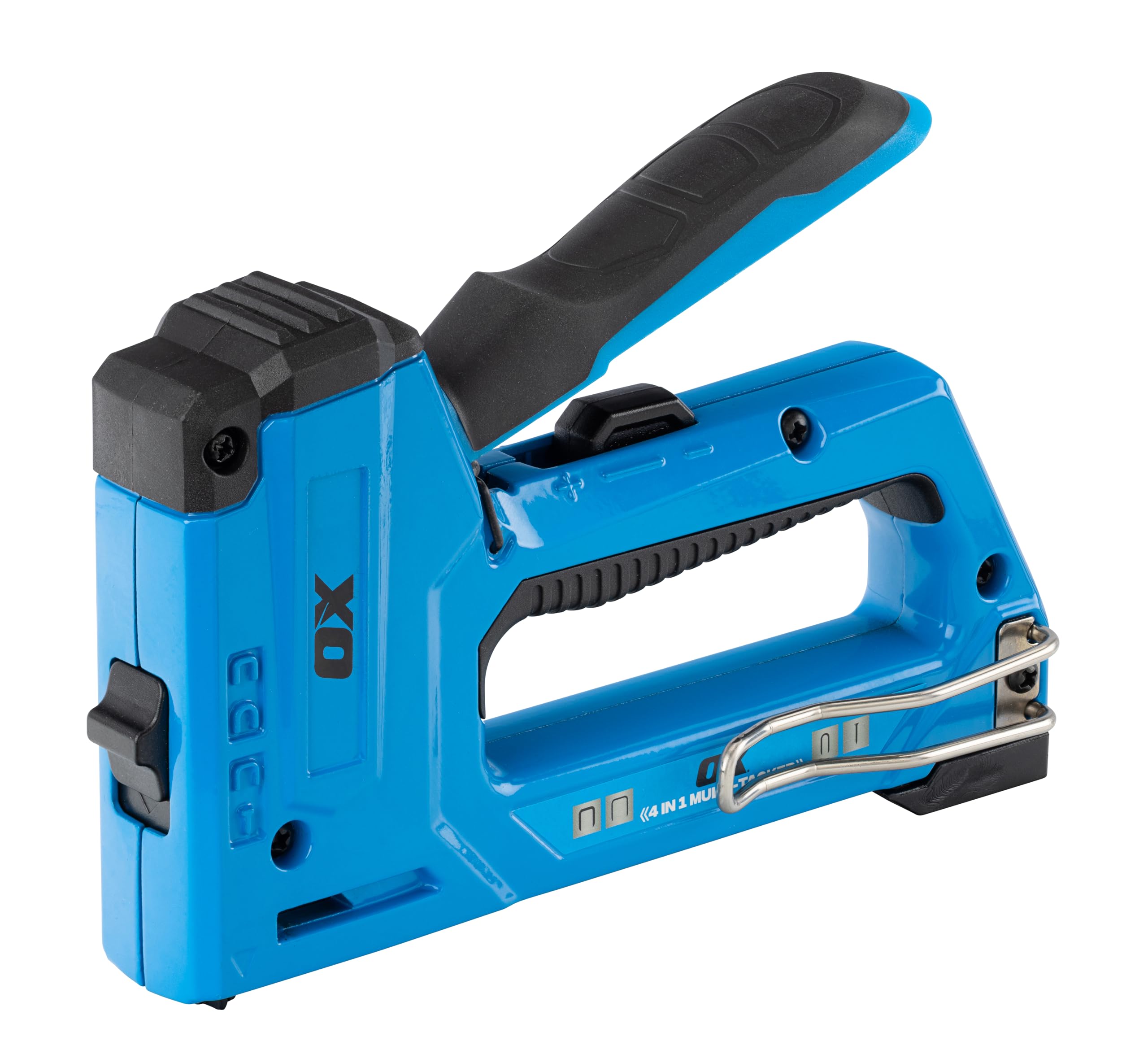 OX Tools Pro 4 in 1 Heavy Duty Staple Gun for Carpentry Upholstery, Roofing, Flooring, DIY, Decoration, Repair