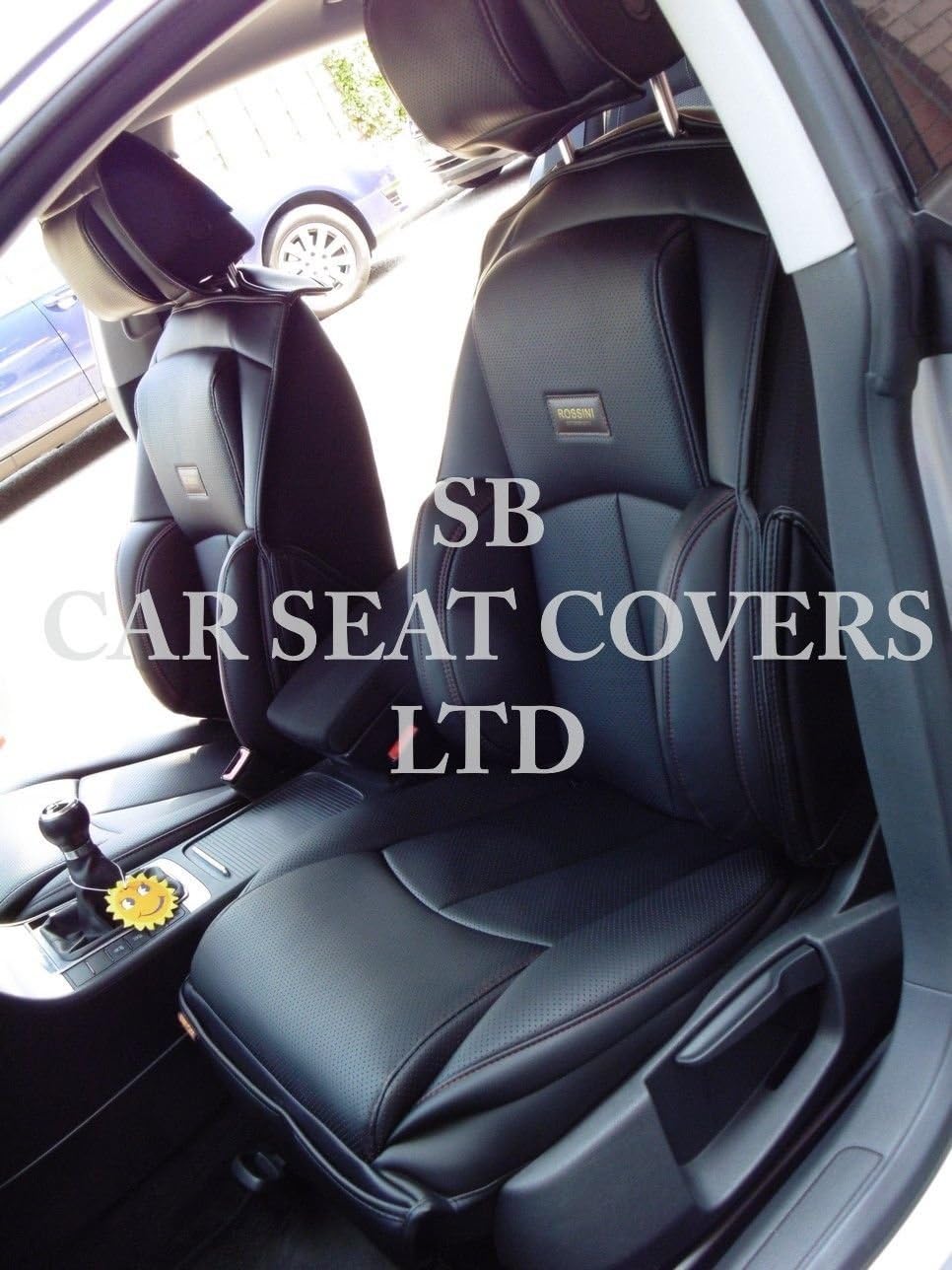 To Fit A Kia Picanto, Car Seat Covers, YS 01 Black Rossini Motorsports PVC Leatherette, 2 Fronts