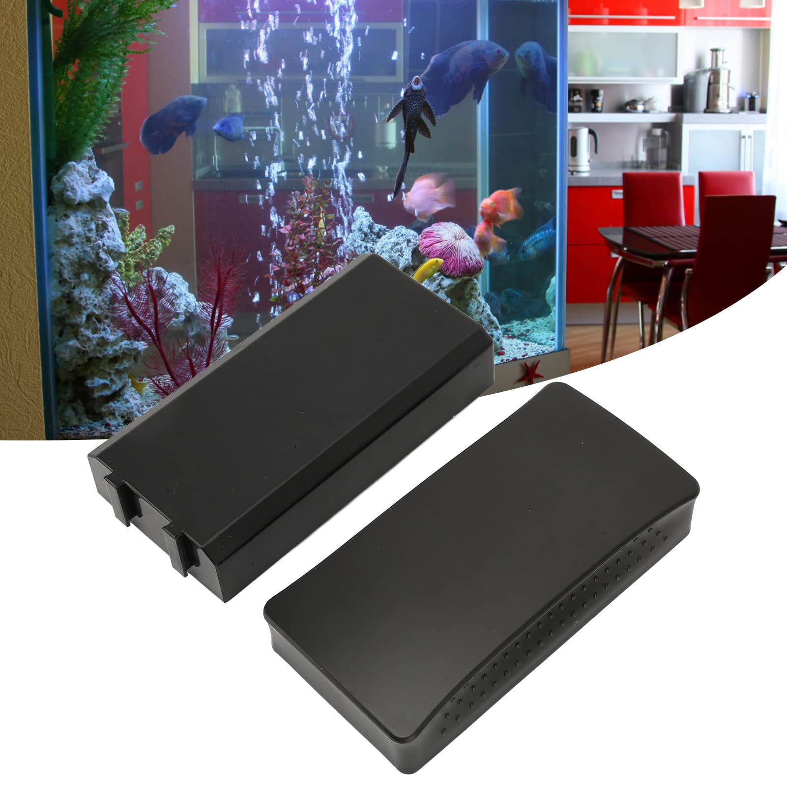 Cepillo Magnético para Limpiador de Tanques de Peces, Raspador de Algas para Tanque de Peces Magnético Autoflotante Separado Limpieza Doble para Acuario para Limpieza de Ventanas (L)
