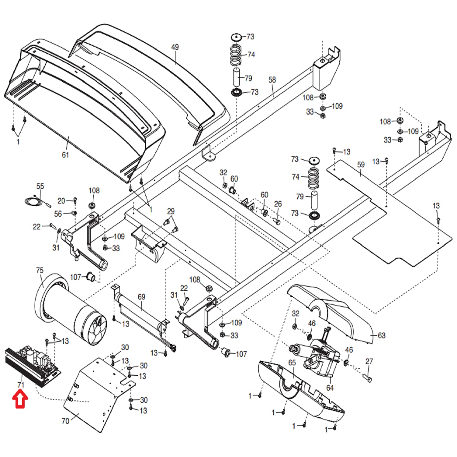 H.F Exchange Lower Motor Control Board Controller E314919 419494 Works W Treadmill