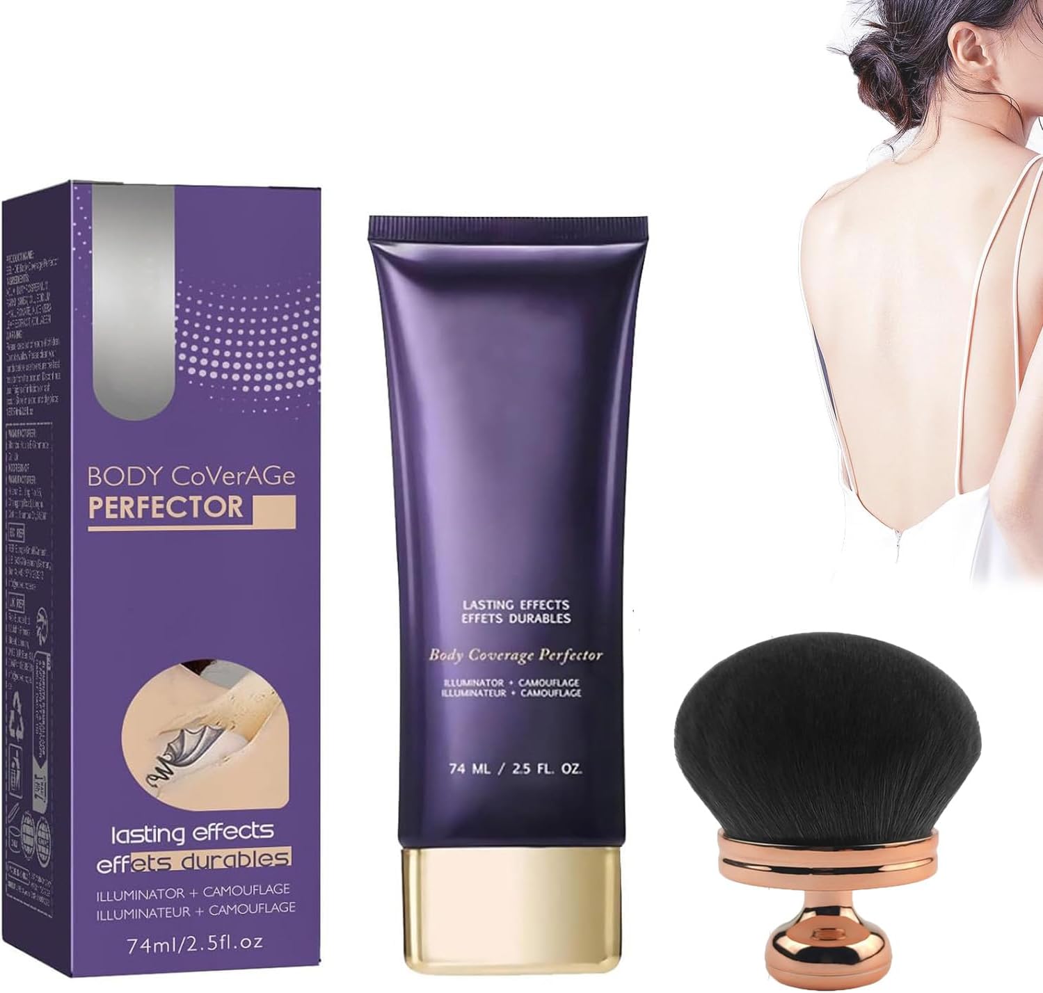 All over Complexion Perfector, Body Coverage Perfector, Tattoo Cover Up Makeup Waterproof, Body Makeup Brush, Transfer Resistant Body Makeup, Long Last Body Foundation 75ml/One Size