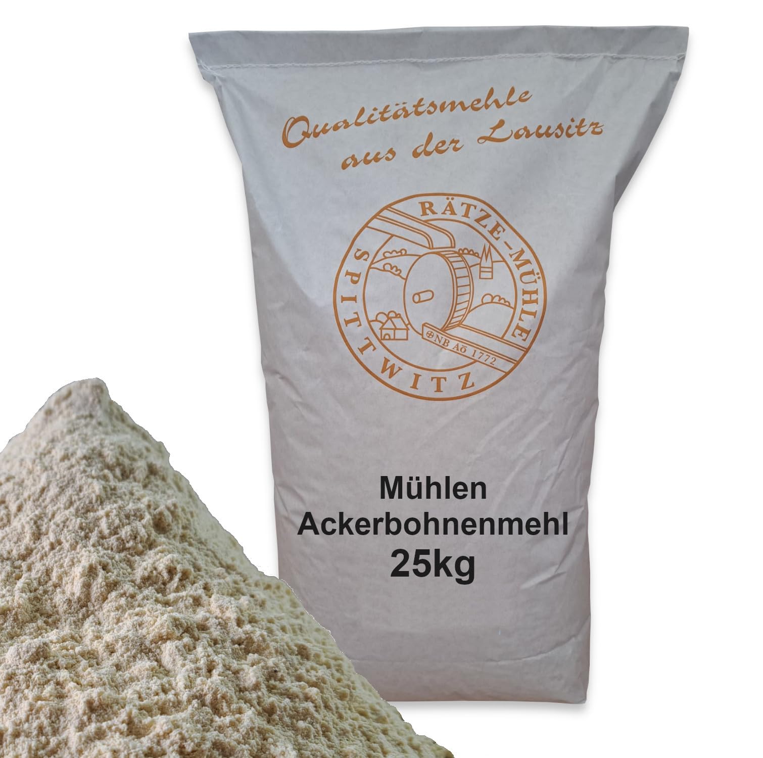 Mühlen Ackerbohnenmehl 25kg frisch aus der Rätze-Mühle in bester Qualität 100% regional und naturbelassen