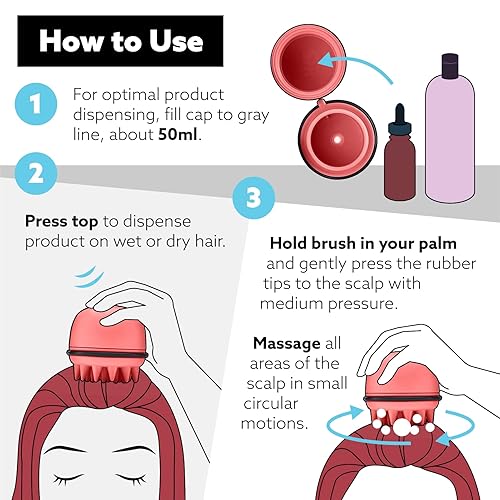 Miniatura 4 de Wet Brush Masajeador exfoliante para cuero cabelludo, inicio de cabeza, coral, cepillo multibeneficio limpia, desintoxica y rejuvenece tu cabello