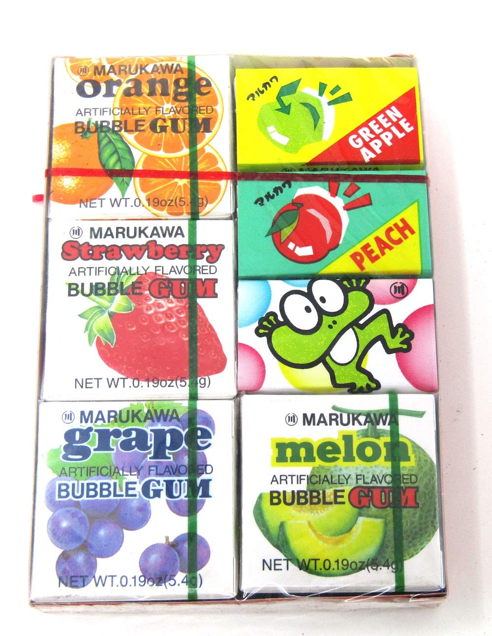 Jin Jin Fruit Jelly Filled Strip Straws Candy Bundle come with 7 Pack Bubble Gum- Many Flavors! (3 Pack)