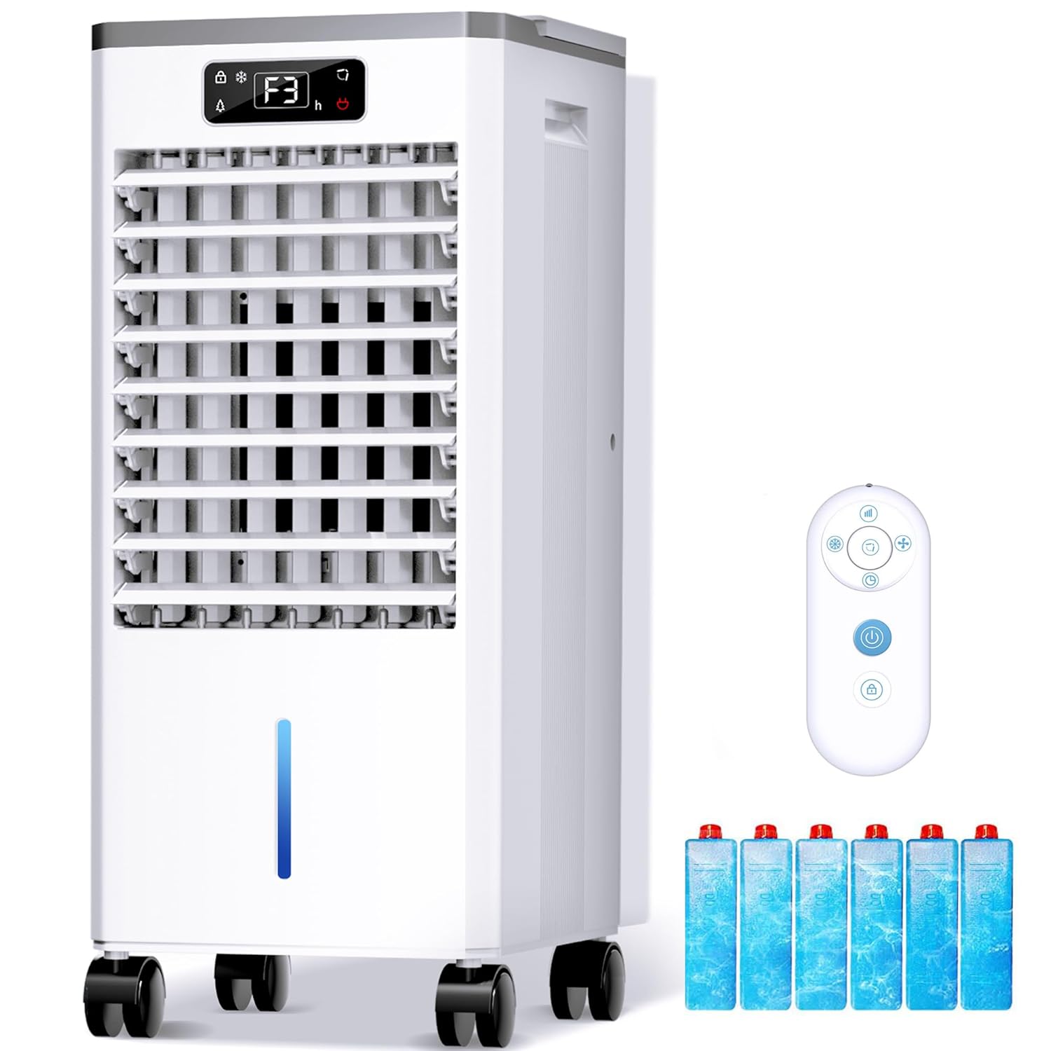 Windowless Portable Air Conditioners Fan Evaporative Air Cooler w 3 Modes 3 Speeds 12H Timer for Smart Auto-off