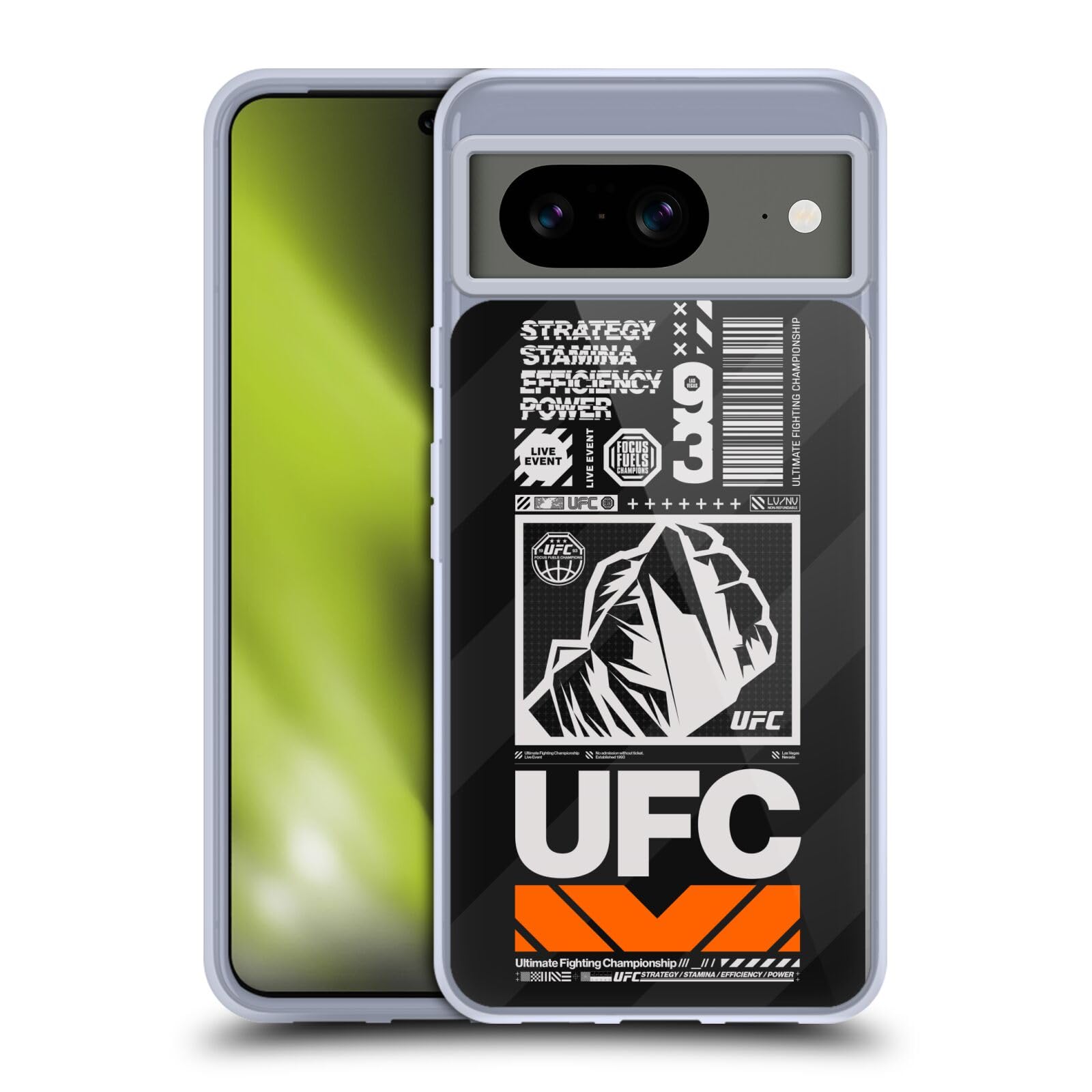 Head Case Designs Officially Licensed UFC Typography Logo Graphics Soft Gel Case Compatible with Google Pixel 8
