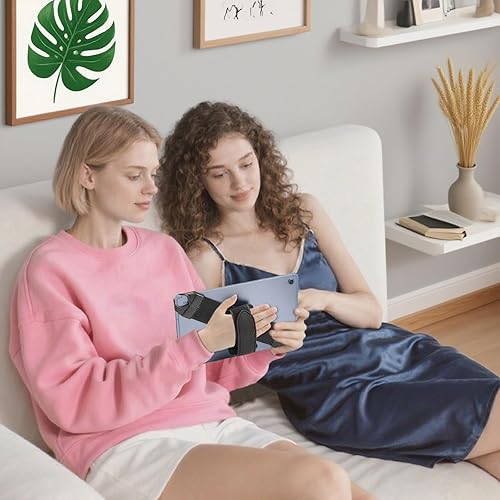 Miniatura 6 de Fintie Soporte universal de correa de mano para tabletas de 9 a 11 pulgadas, para lectores electrónicos de tabletas, 360 grados, giratoria, piel