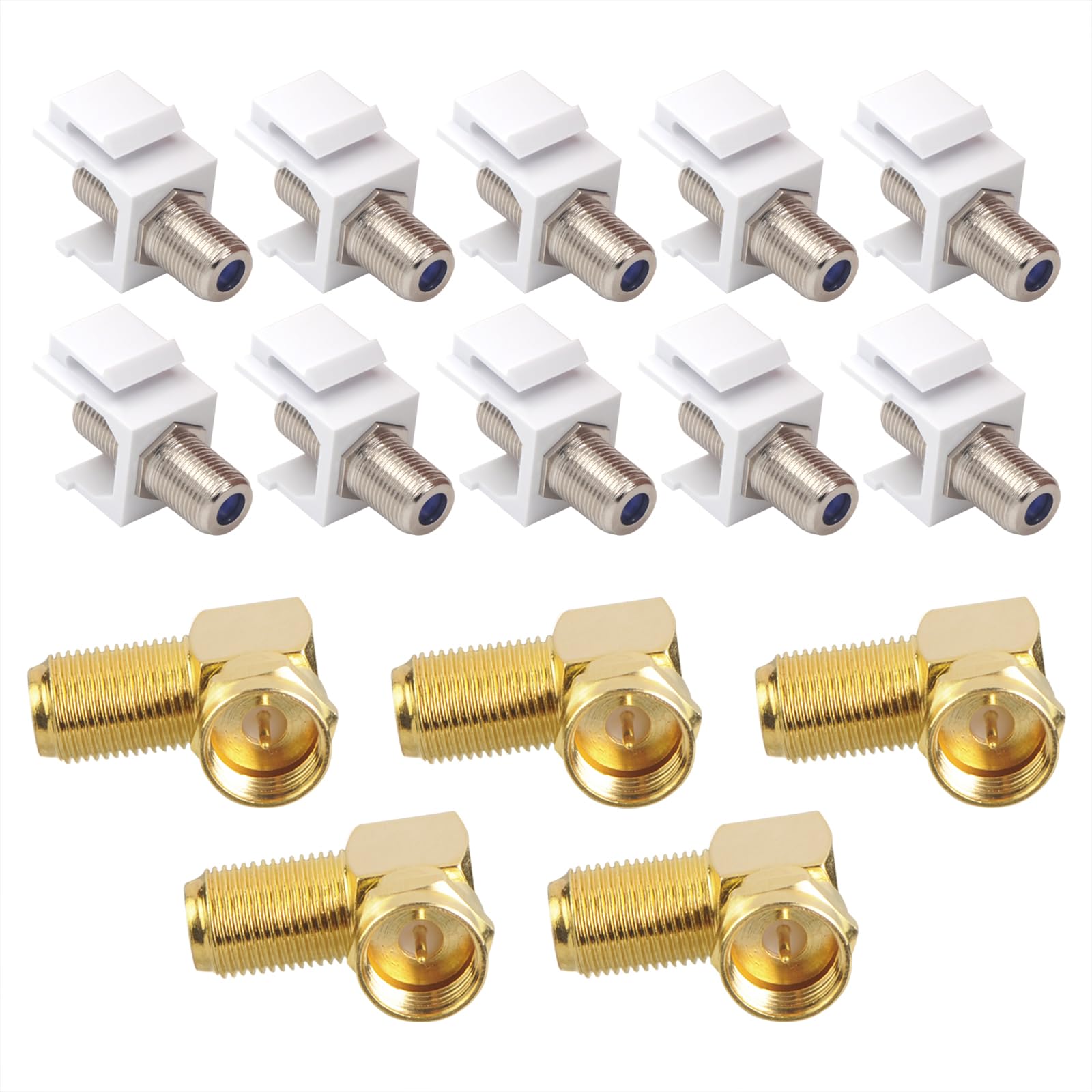 Amazon.com: VCE Coax Keystone Jack Insert Nickel-Plated 10 Pack