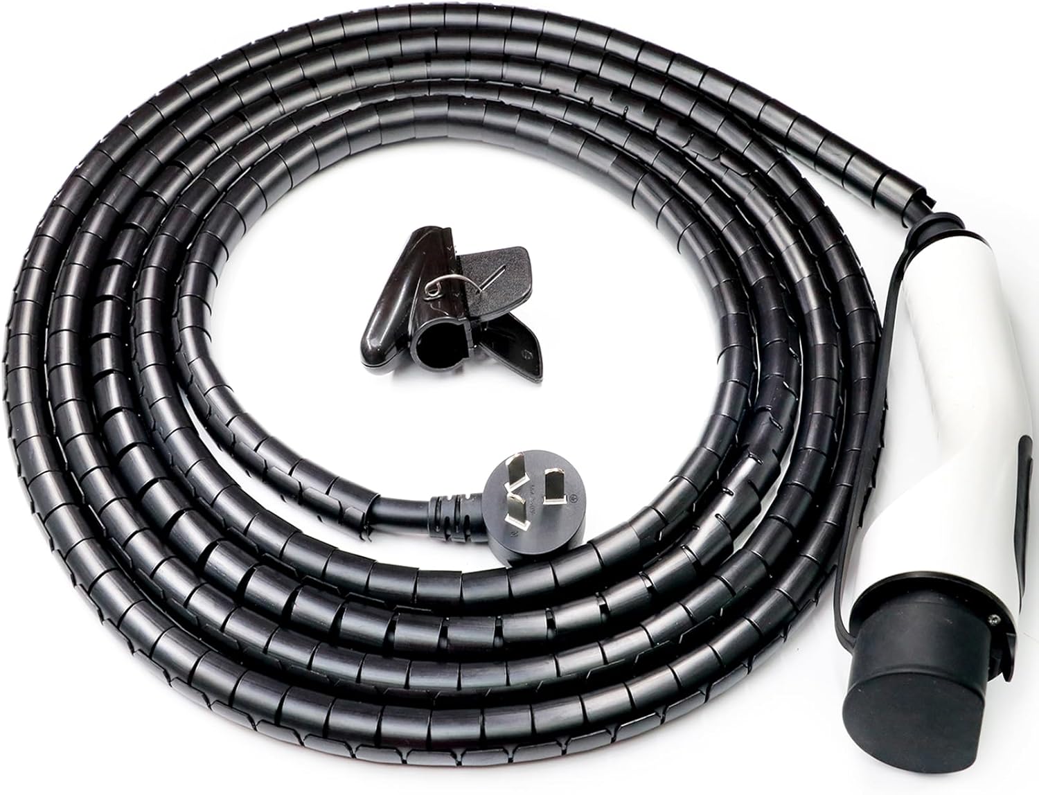 EV Charger Cable Protector, 26FT EV Charger Cord Protector Sleeve - Flexible Wire Loom Cover for Electric Vehicle Charging Cable, Prevents Door Squash, Pet Chew, Tripping & Tangles, Garage Outdoor Use