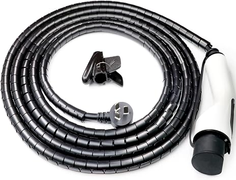 EV Charger Cable Protector, 26FT EV Charger Cord Protector Sleeve - Flexible Wire Loom Cover for Electric Vehicle Charging Cable, Prevents Door Squash, Pet Chew, Tripping & Tangles, Garage Outdoor Use