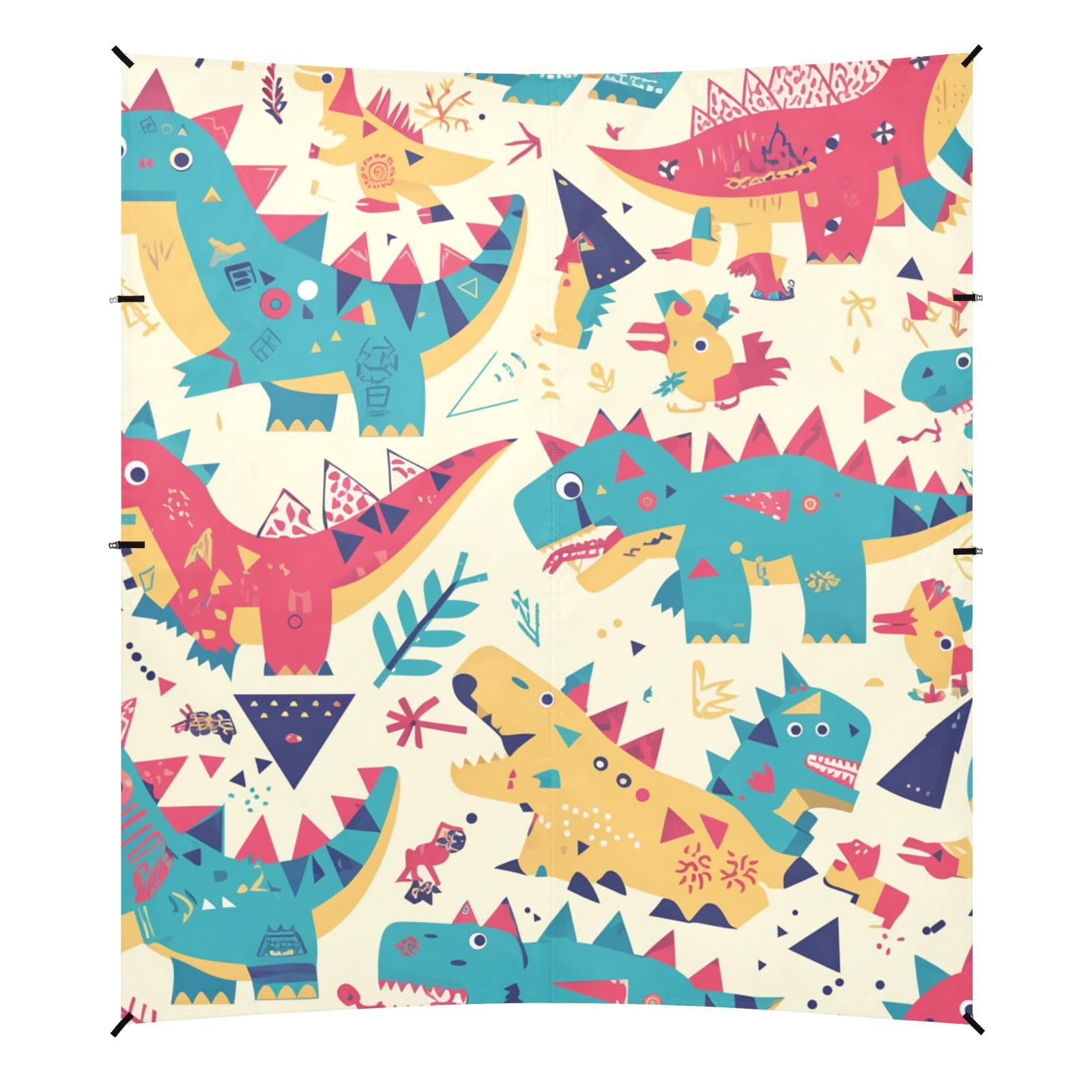 Dinosaur Rex Christmas Stable Beach Tent UPF50+ Protection Lightweight Outdoor Sun Shade with Sandbags & Sand Shovel for Camping, Picnics, Backyard