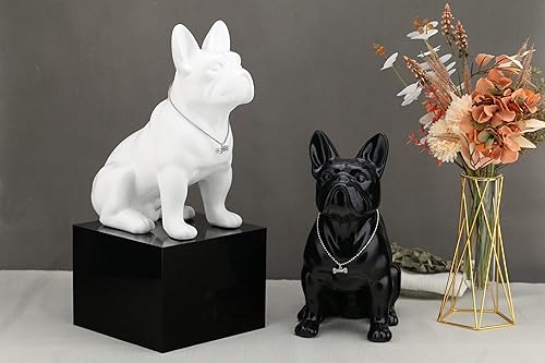 Miniatura 9 de Estatua de bulldog francés sentado de cerámica para perro, escultura decorativa para jardín o decoración del hogar, sala de estar, cocina,