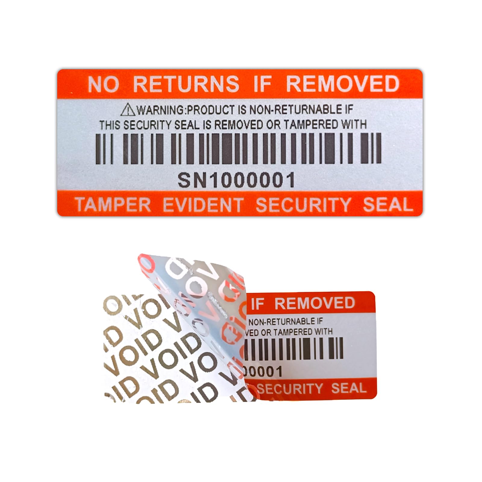 110 Etichette Di Sicurezza Argento - Adesivi Antimanomissione Con Codice A Barre 5x2cm