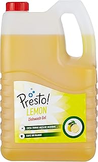 Amazon Brand - Presto! Dishwash Gel | Lemon | 5 Litre Refill Can | Dishwash Liquid | Cuts Through Grease | Safe On Hands Price In India