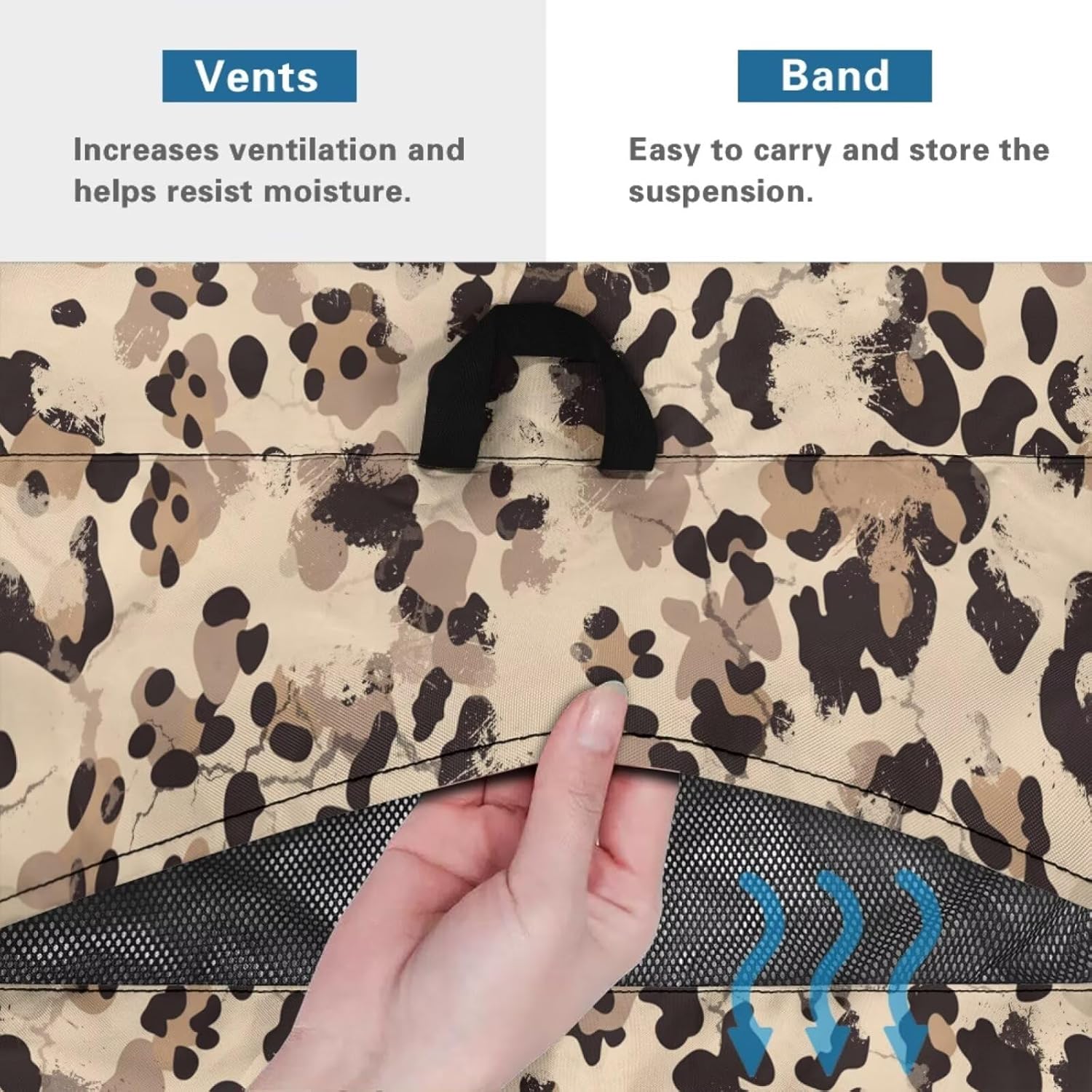 Leopard Print Patio Ottoman Cover Easy to Install Outdoor Ottoman Cover with Elastic Edge Heavy-Duty Patio Furniture Covers Gift for Holiday