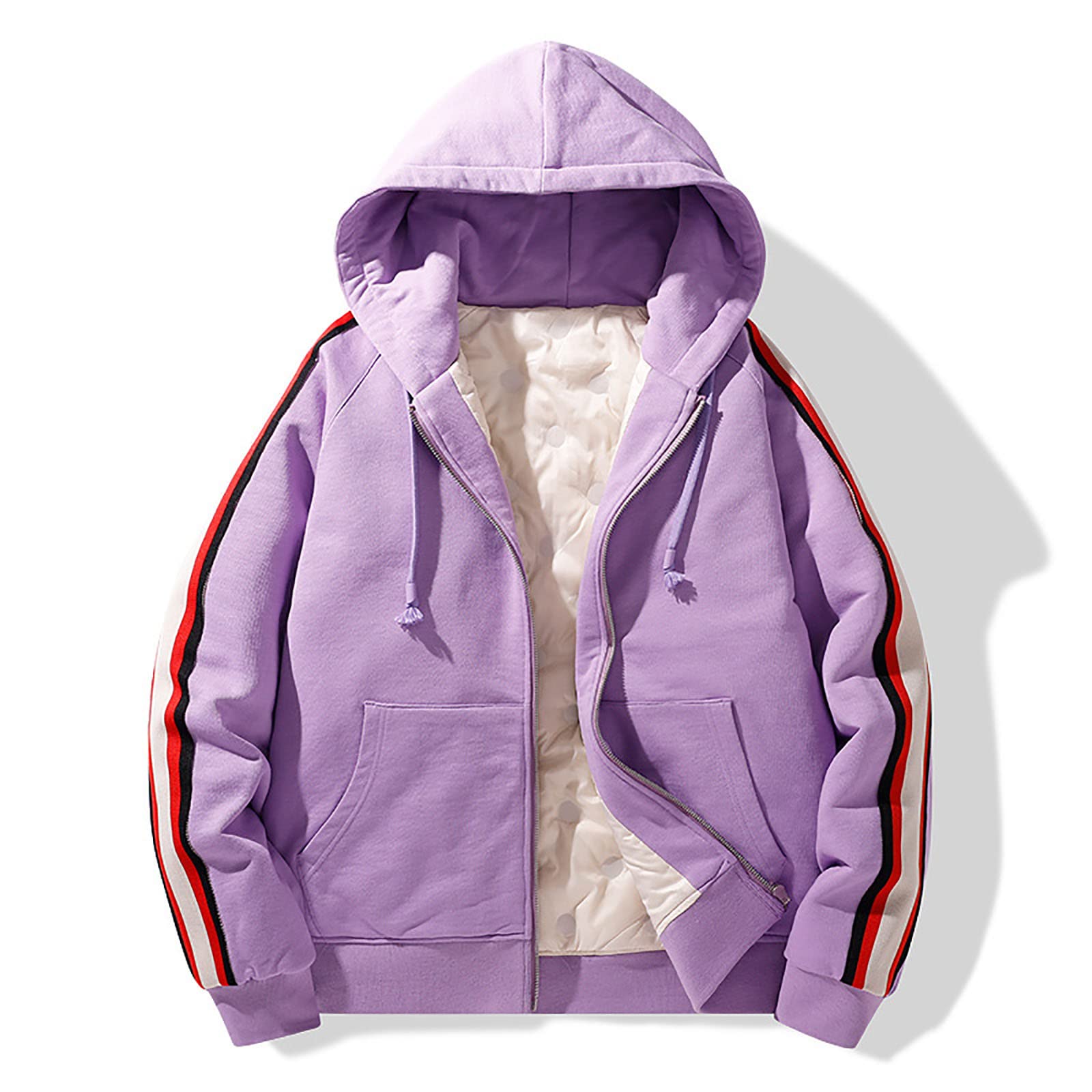 Suéter de Plumón para Hombre Chaqueta con Capucha Relleno de Plumón de Pato 90% Abrigo Casual Athletic Varsity Prendas de Abrigo Unisex,Purple,XL(173cm75kg)