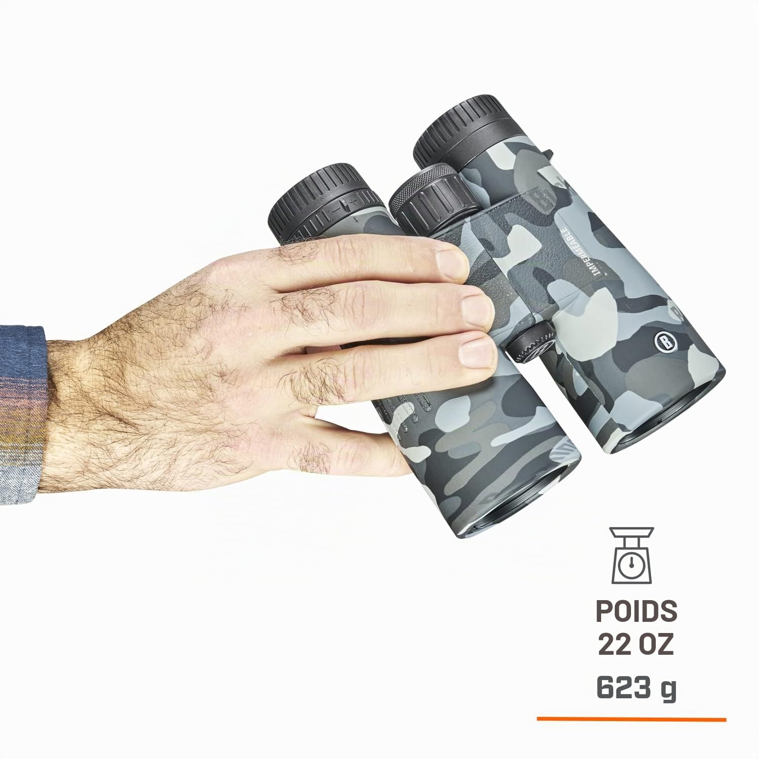 Bushnell Jumelles étanches 10 x 42 IPX7 avec lentilles entièrement revêtues et Armure en Caoutchouc Durable Camouflage Noir BBC1042W