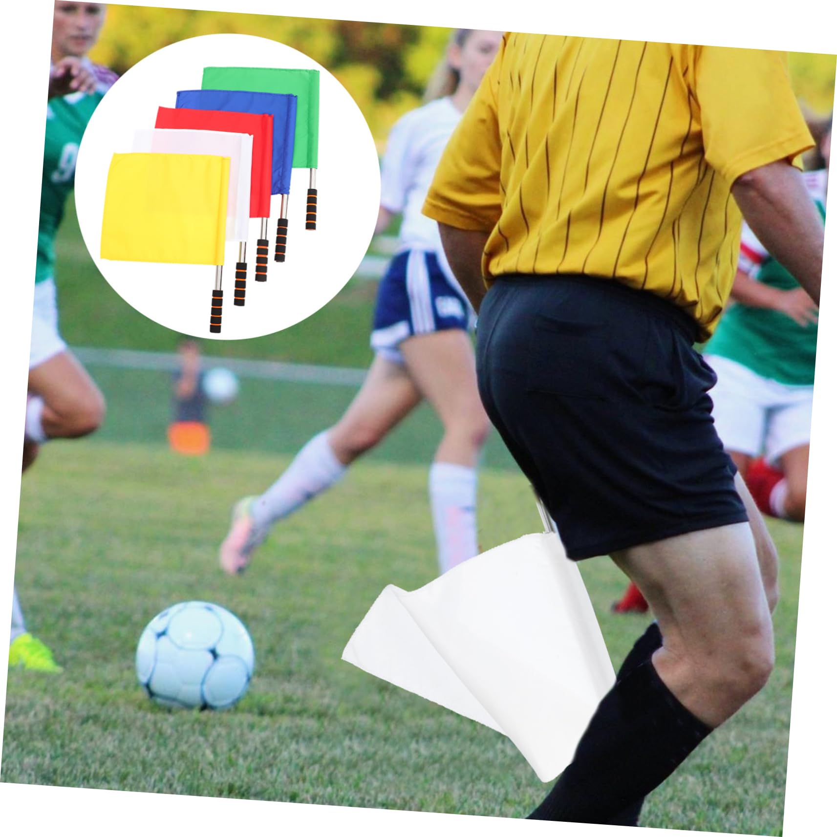 Bandiere Arbitro Calcio e Segnali di Partita Leggere e Facili da Trasportare 10 Pezzi in Poliestere ad Alta Visibilità per Competizioni Sportive