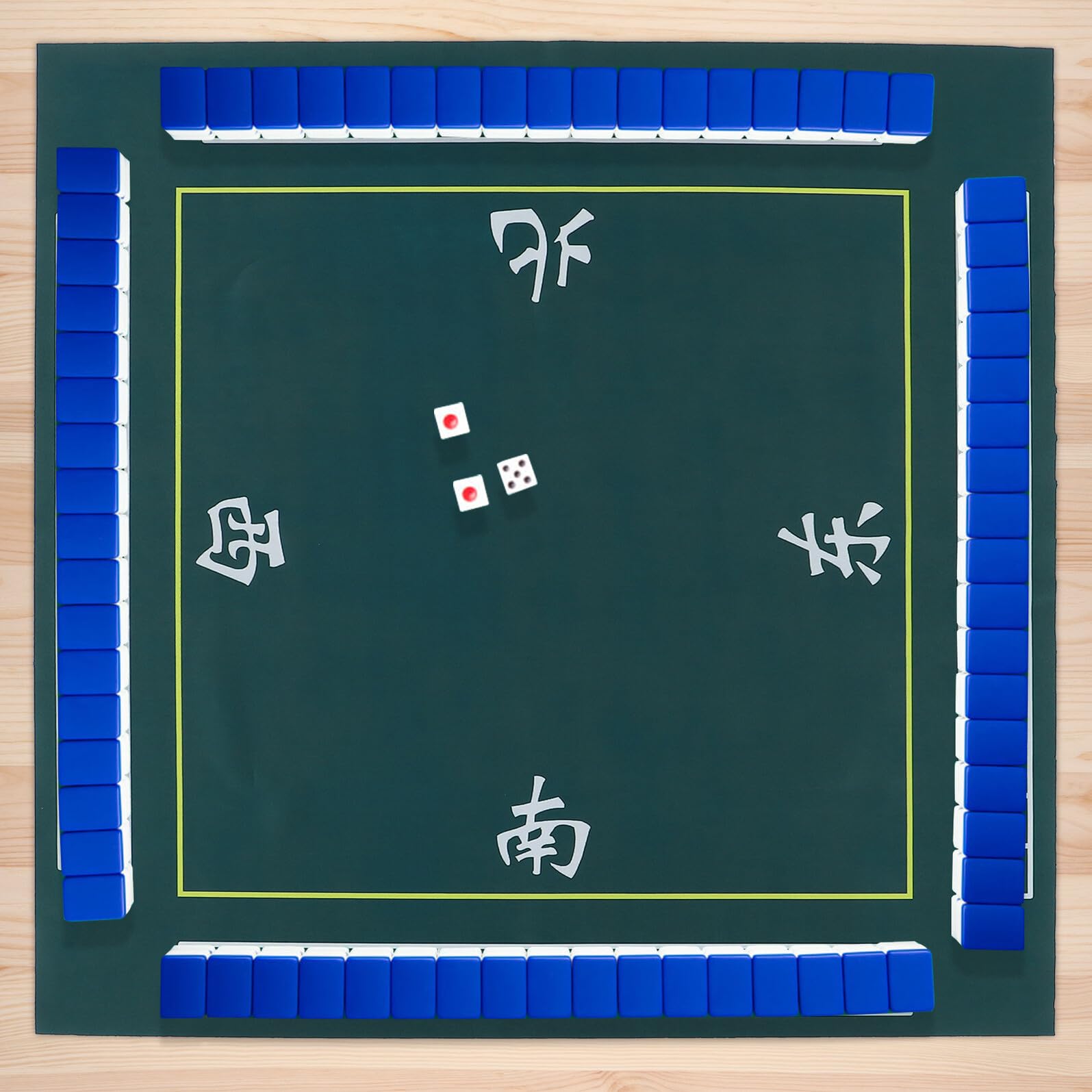 Tappetino Quadrato Verde per Tavolo da Gioco Mahjong e Carte, in Poliestere e Gomma Design Antiscivolo e Riduzione del Rumore per Partite Tranquille