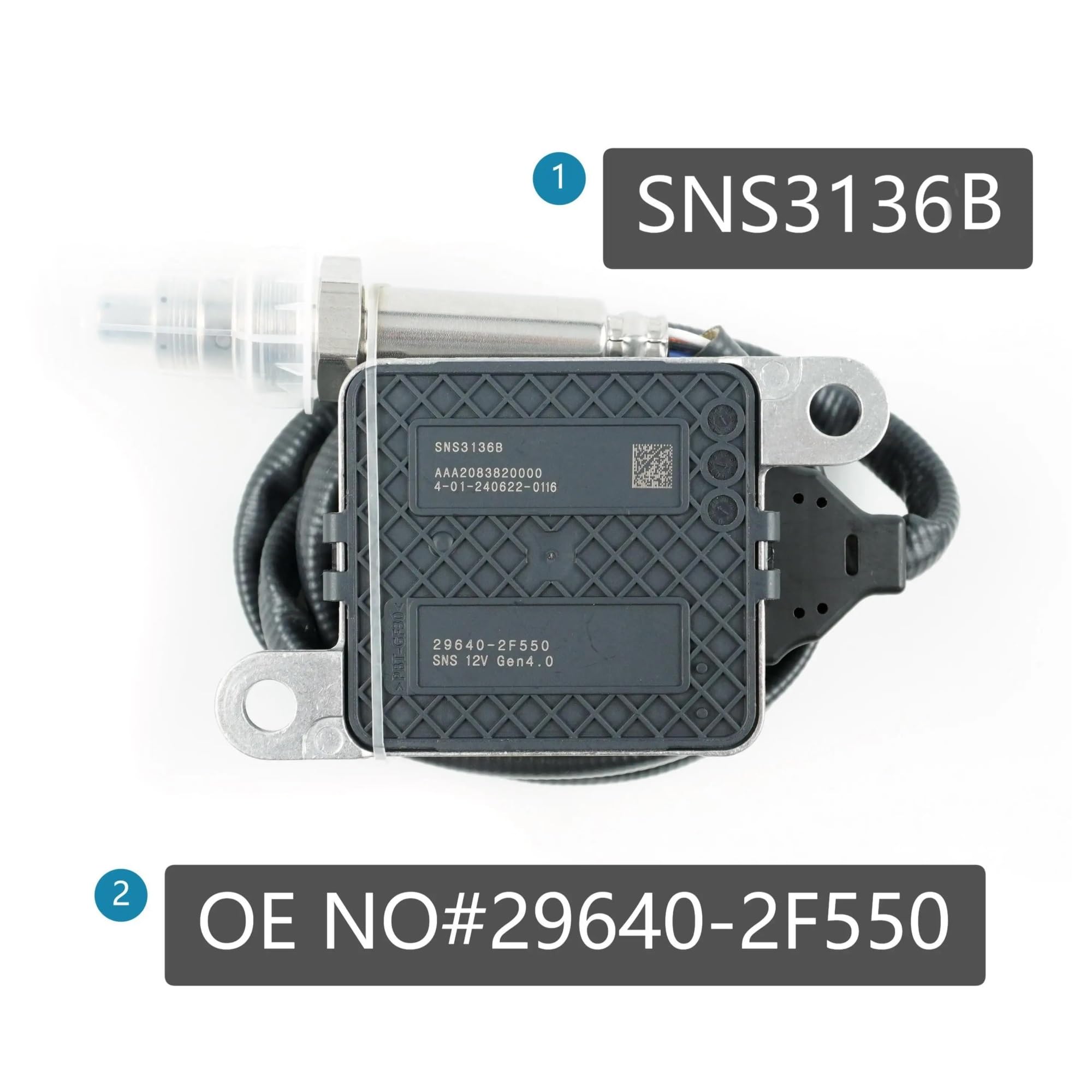 Sonda del Sensor Nox Sensor De Óxido De Nitrógeno (NOx) 29640-2F550 Para Hyundai Para Staria 2021-2024 296402F550 SNS316B AAA2083820000 Sensor Óxido Nitrógeno