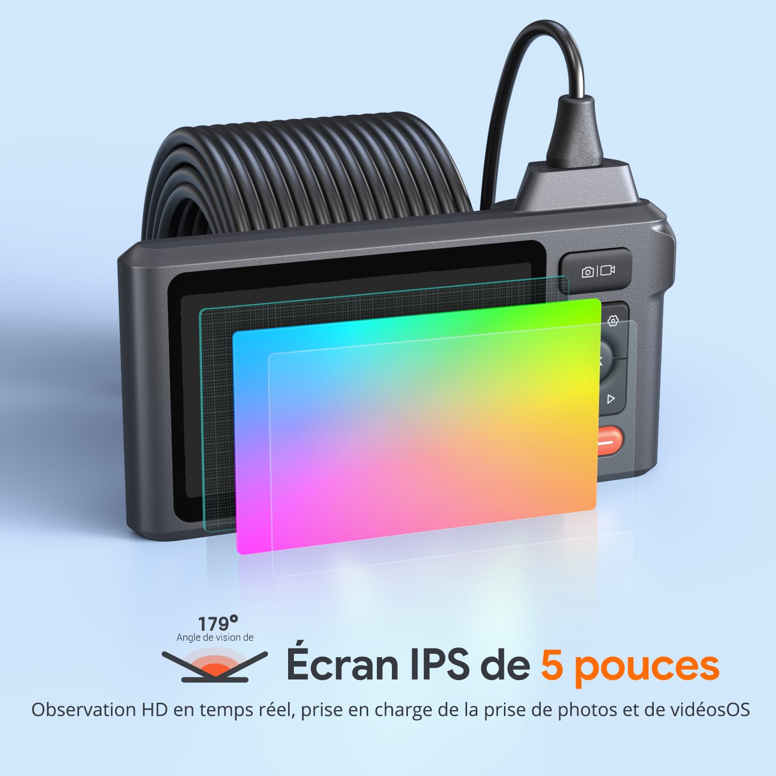 Cámara de inspección de alcantarillado DEPSTECH 50 FT con iluminación