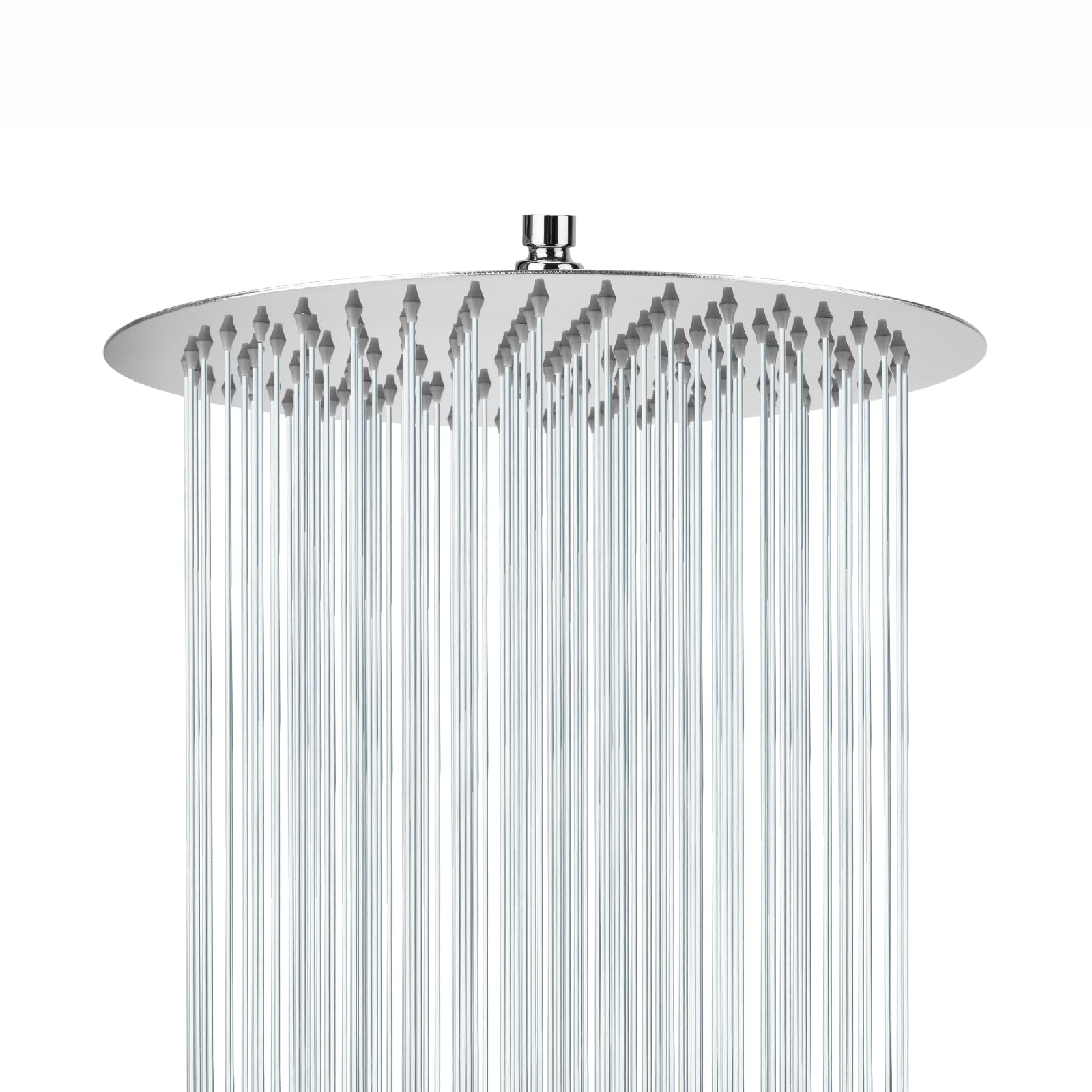 12-inch Rain Shower Head, 304 Stainless Steel Rainfall Shower Head, High-Pressure Booster Water Flow, Self-Cleaning Silicone Nozzles, Easy Wall/Ceiling Mounting, Chrome Finish