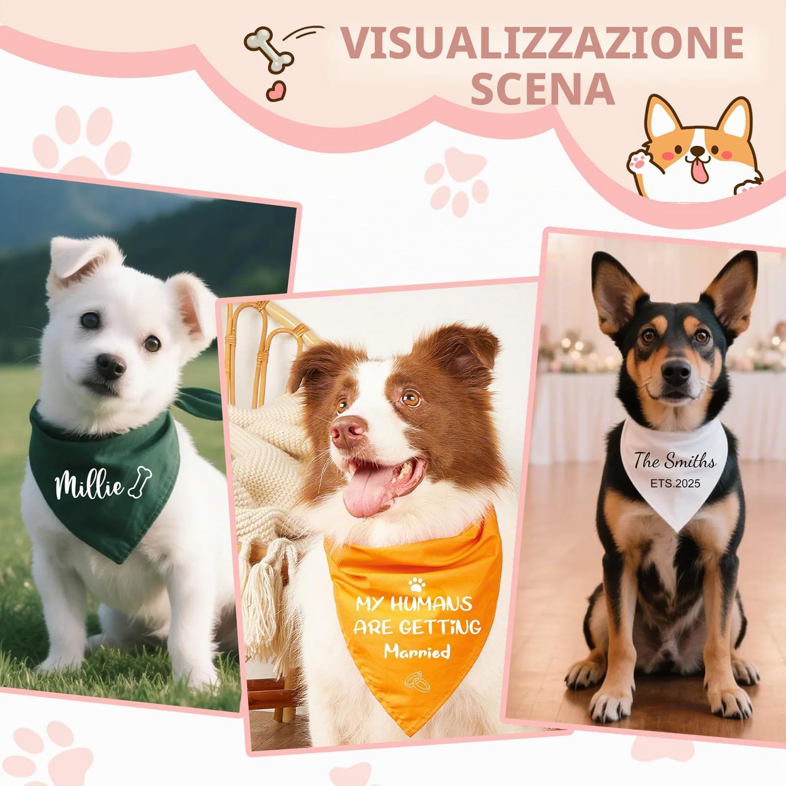 Personalizowane bandane dla psów z logo fotograficznym - trójkątna chusta dla dużych psów i kotów