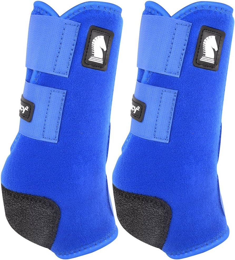Classic Equine Medium Legacy2 Horse Front Hind Sports Boots 4 Pack Blue