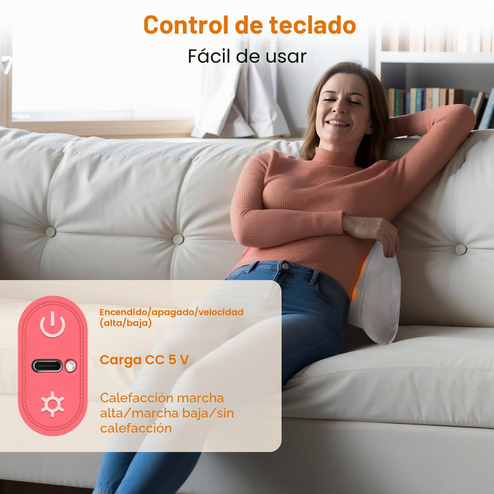 Masajeador de espalda Shiatsu inalámbrico con calor - Alivio profundo para cuello, hombros y lumbar - Recargable y portátil para hogar, oficina y coche - Tecnología de masaje profundo relajante