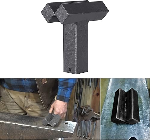 Yoursme Blacksmith Hardy V Swage Forming Stake Forming Stake Fuller Cuchillo Making, hoja, armadura, yunque de forja