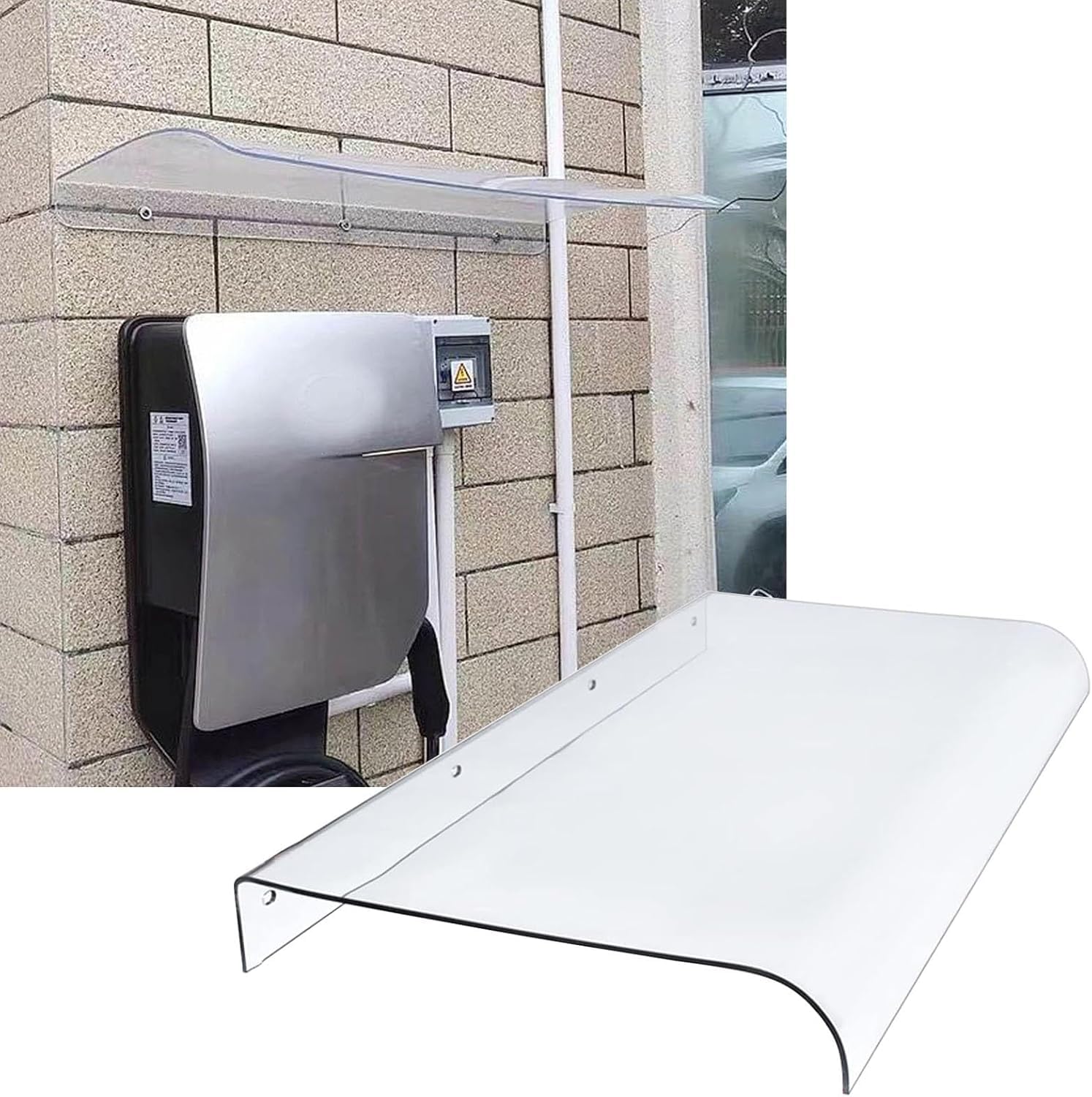 Auvent extérieur pour porte et fenêtre en polycarbonate 50x150cm