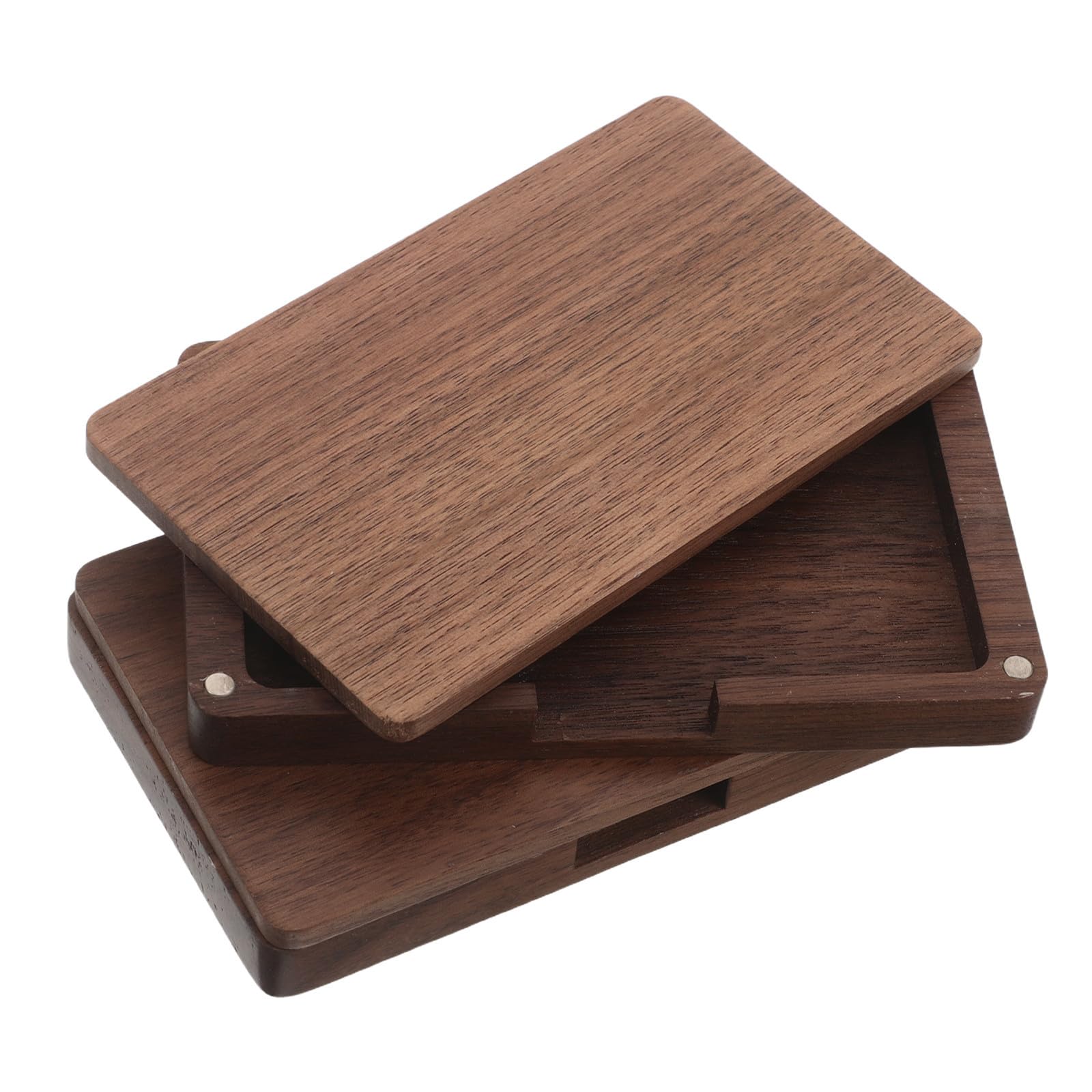 Caja magnética para tarjetas de visita de madera PACKOVE estuche portátil protector