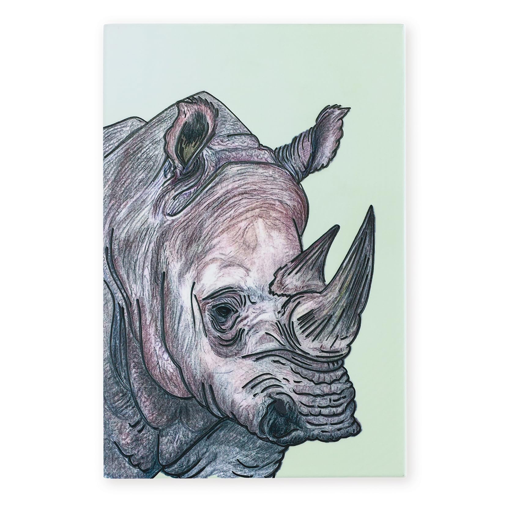 Art of Arora 2934 Rhino Ceramic Tile Picture Plaque Wall Art 30 x 20cm